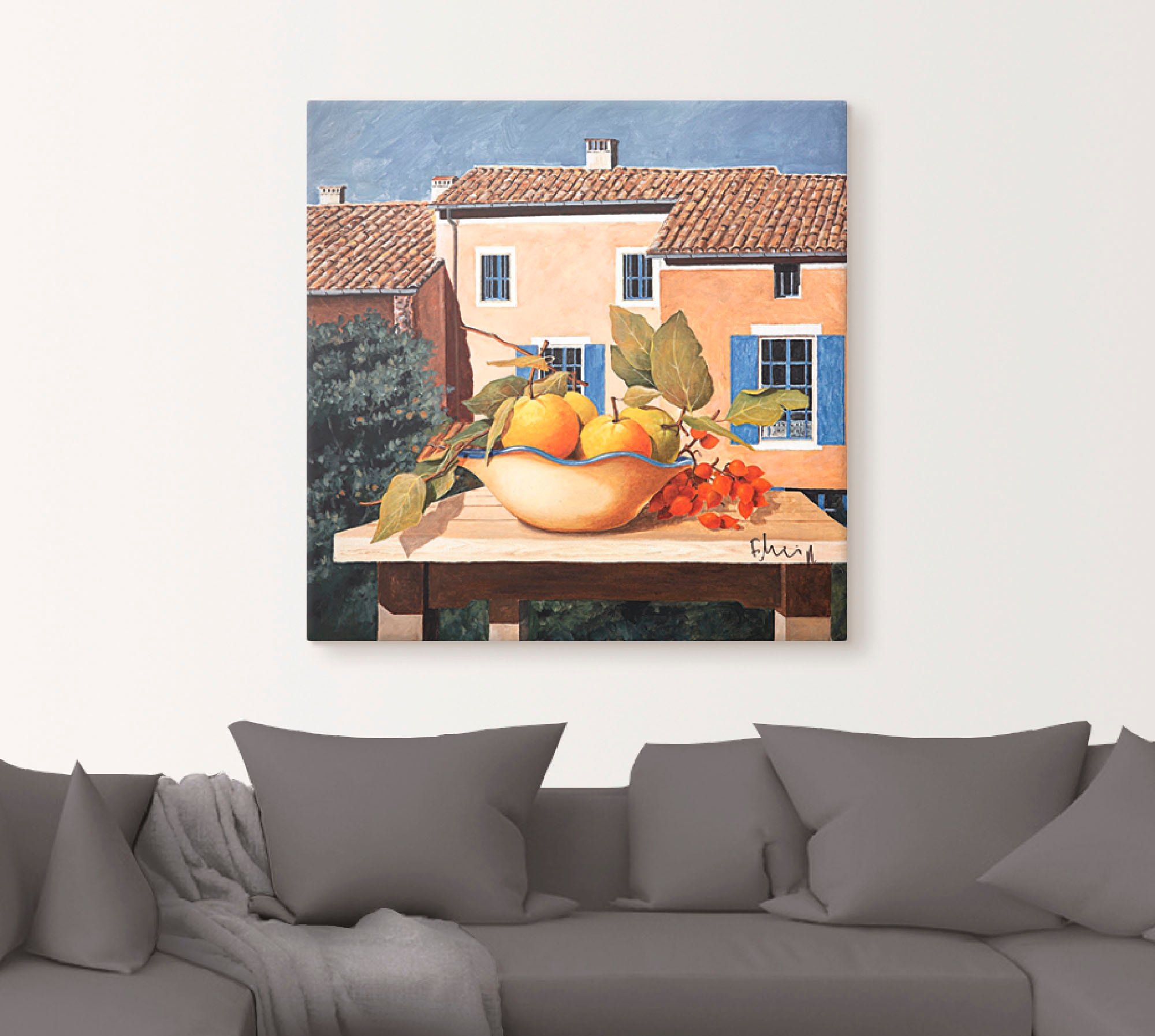 Artland Leinwandbild »Mediterranes Leben«, Arrangements, (1 St.), auf Keilrahmen gespannt