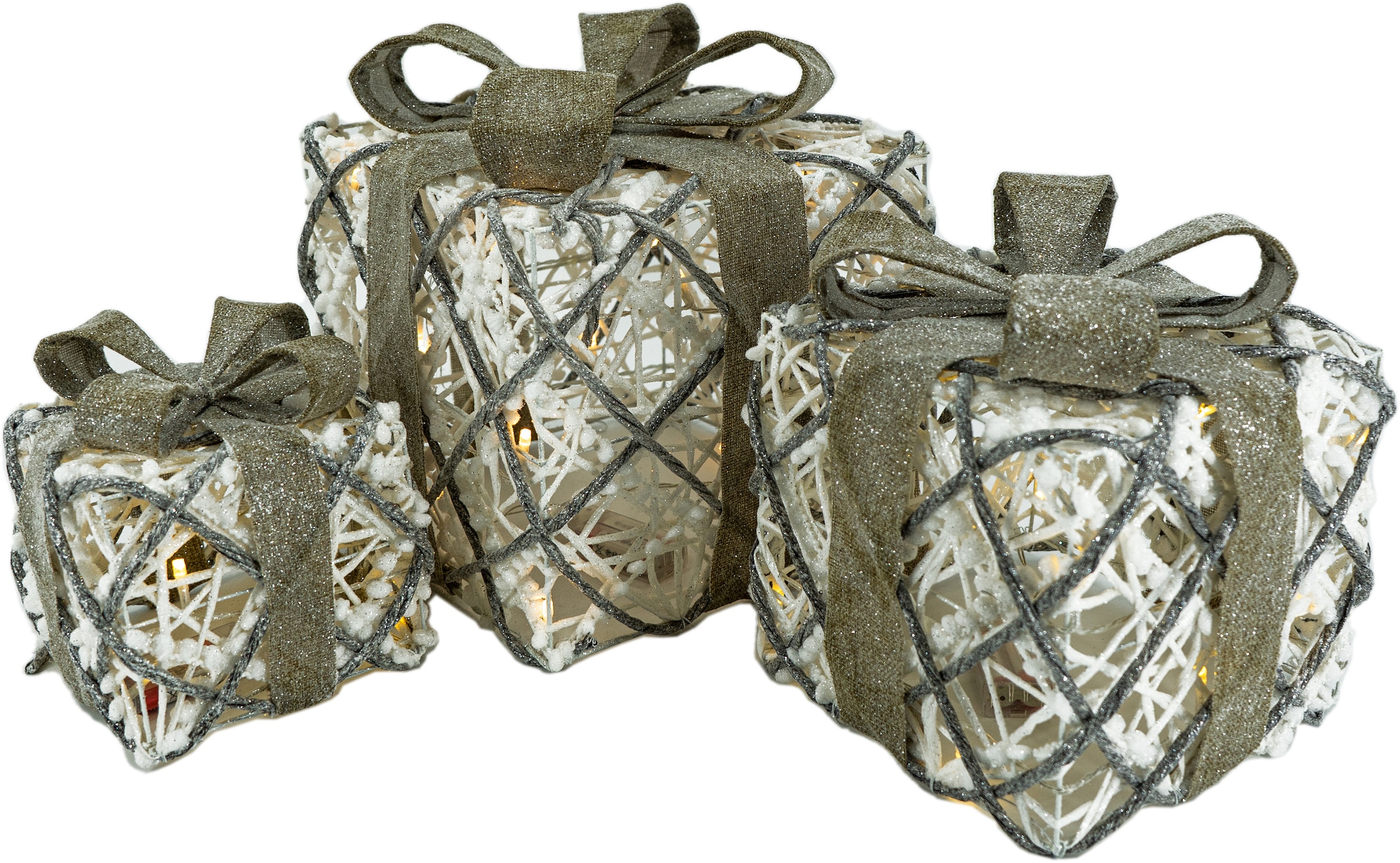 NOOR LIVING Dekolicht »LED Geschenke, Weihnachtsdeko«, im 3er-Set, je 10, 15 und 20 LEDs