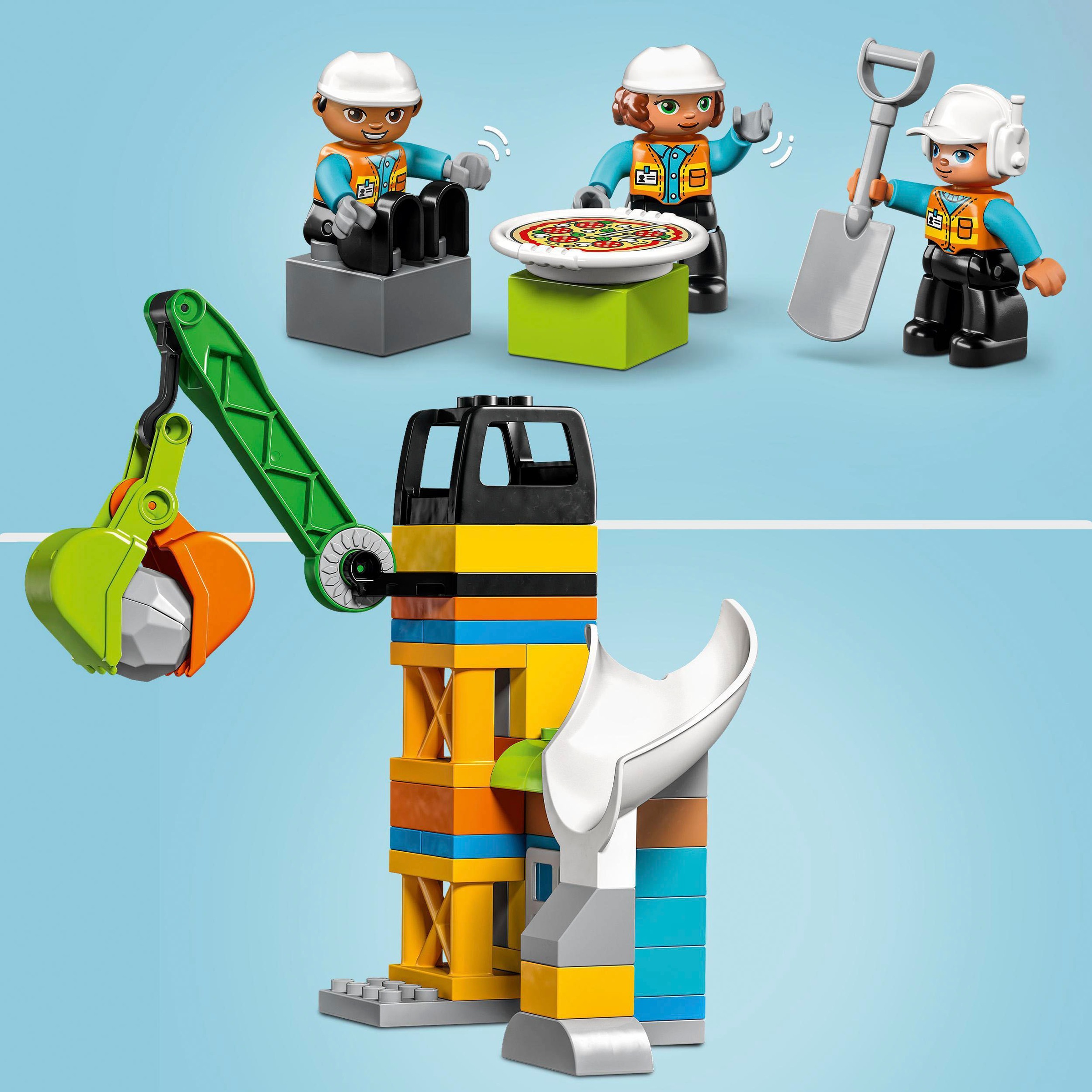 LEGO® Konstruktionsspielsteine »Baustelle mit Baufahrzeugen (10990), LEGO® DUPLO Town«, (61 St.), mit Licht und Sound; Made in Europe