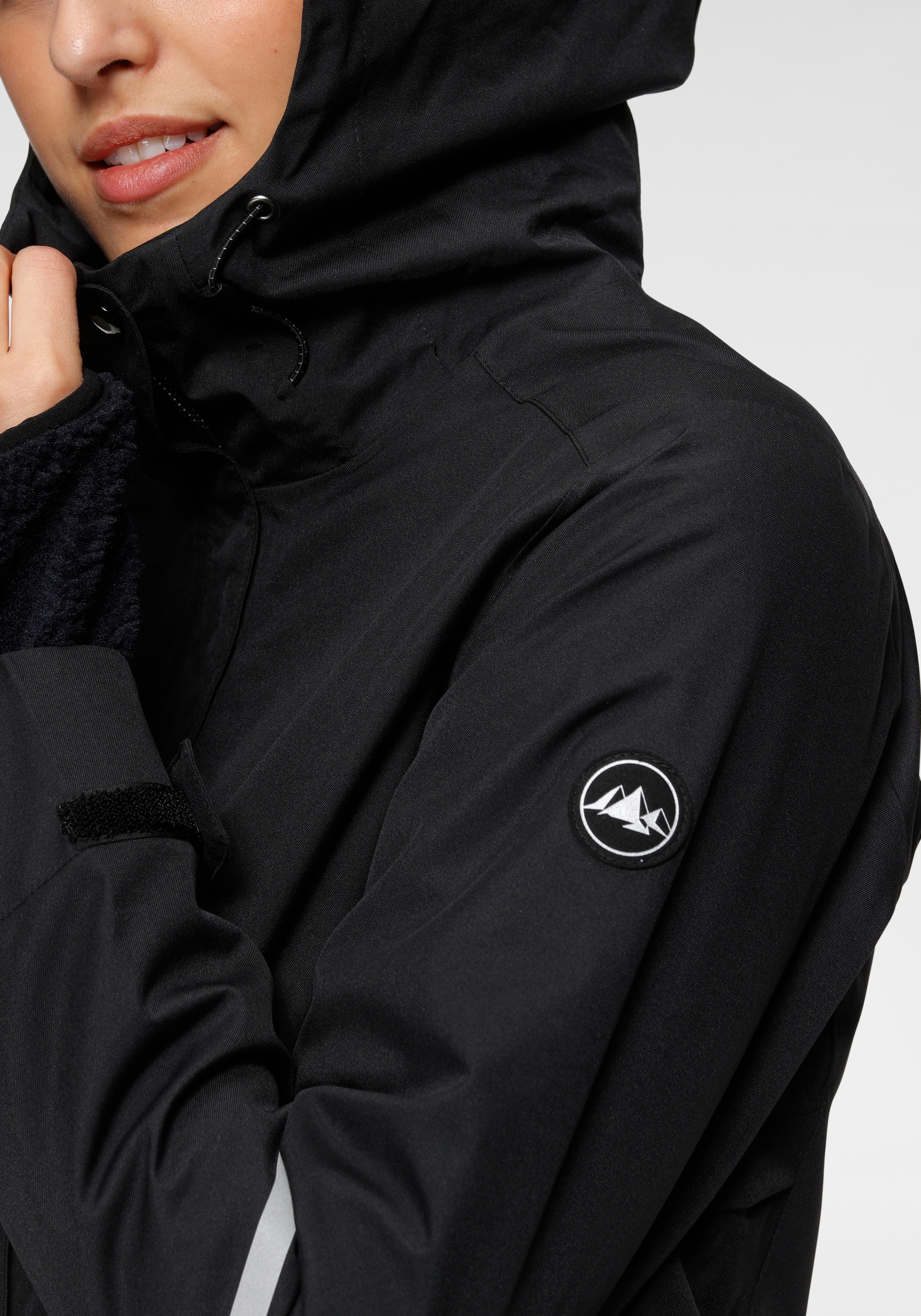 Polarino Regenjacke mit Kapuze für Übergang und Regenwetter,  mit regulierbarem Elastikband