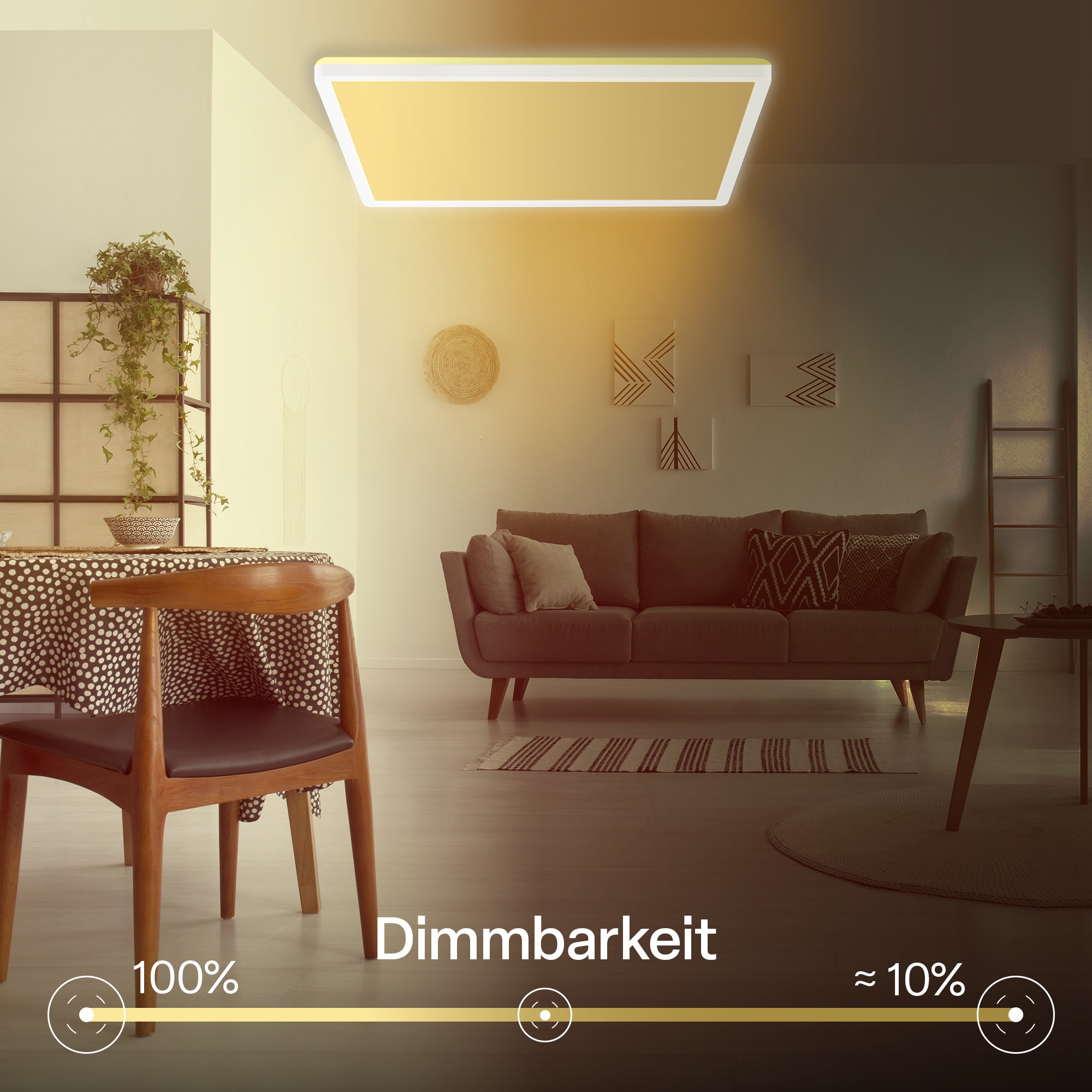 B.K.Licht LED Panel »SHALLOW« LED-Board 1 Stk. warmweiß - kaltweiß 42x42x3 cm, Badlampe, Badezimmer, Küche, Wohnzimmer