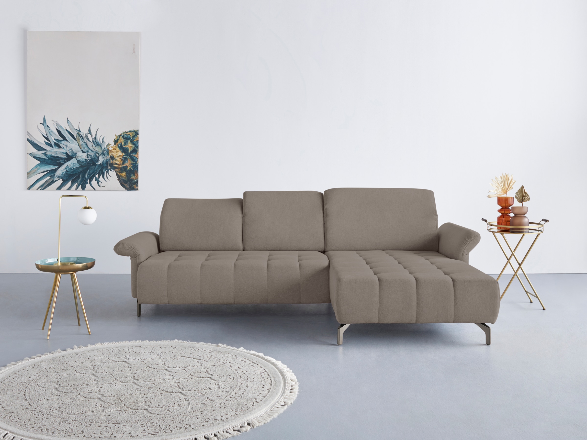 INOSIGN Ecksofa »Fresh L-Form«, Federkern, wahlweise Kopfteilverstellung un günstig online kaufen