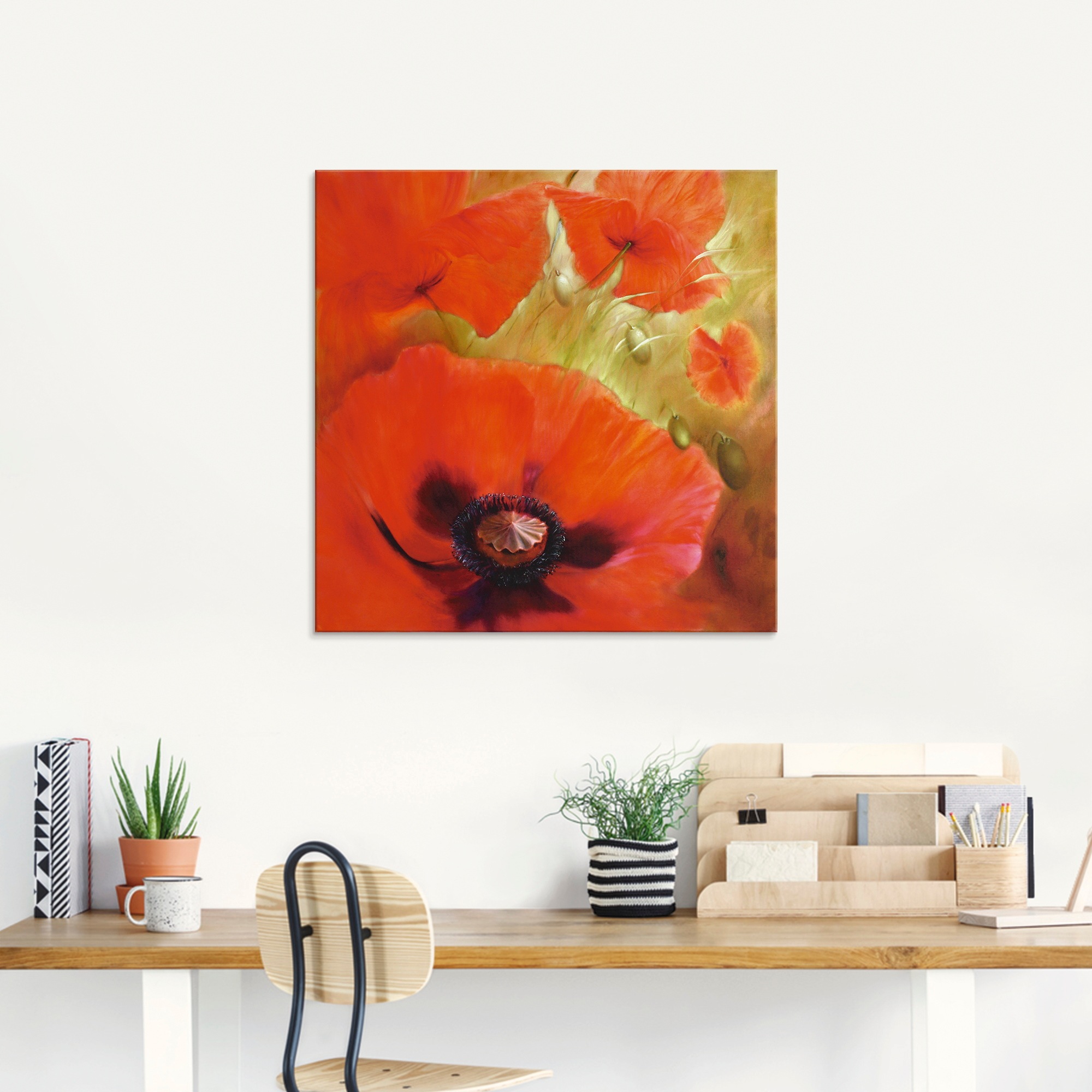 Artland Glasbild »Vier mal Mohn«, Blumen, (1 St.), in verschiedenen Größen günstig online kaufen