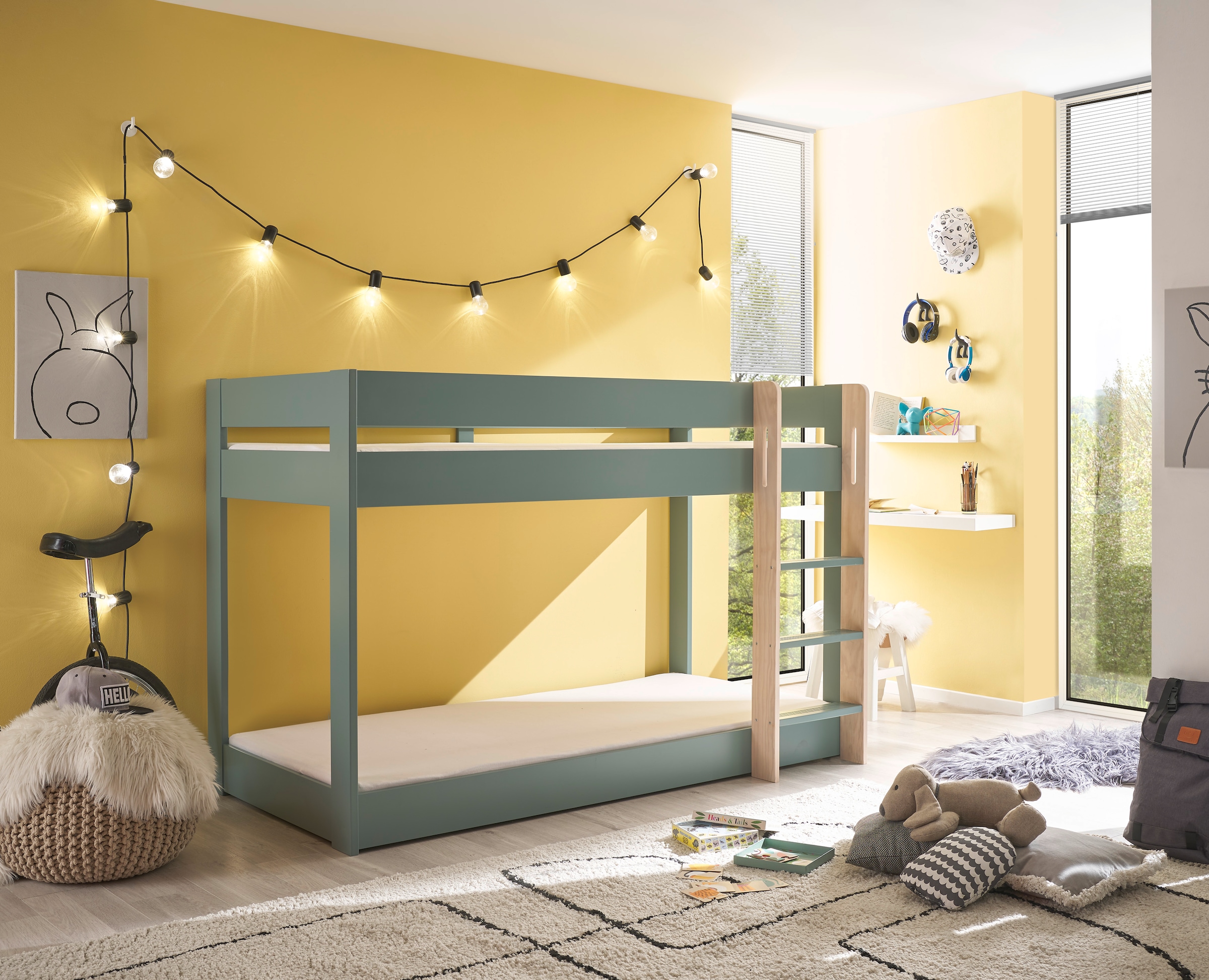 Begabino Bettgestell »Lauri Bett, Etagenbett, Hochbett«, 2 Liegeflächen, mit Leiteraufstieg zum oberen Bett