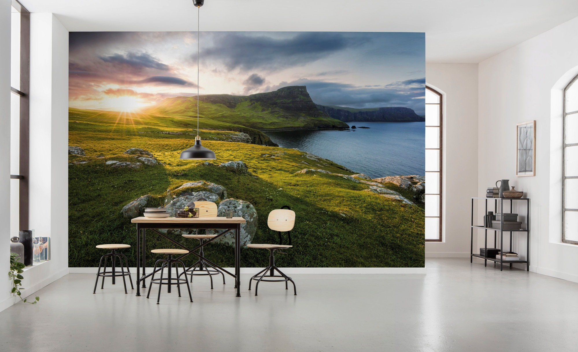 Sanders & Sanders Fototapete Landschaft Grün und Blau 450 x 280 cm 612665 günstig online kaufen