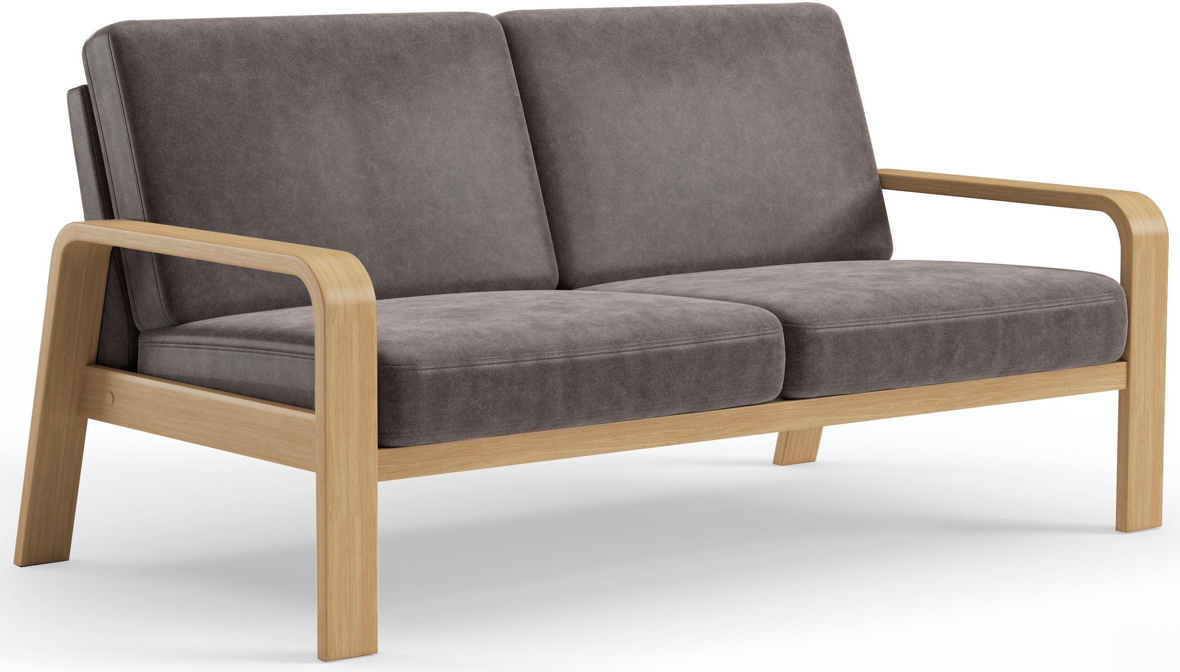 sit&more 2,5-Sitzer »Kolding«, Armlehnen aus Buchenholz in natur, verschiedene Bezüge und Farben