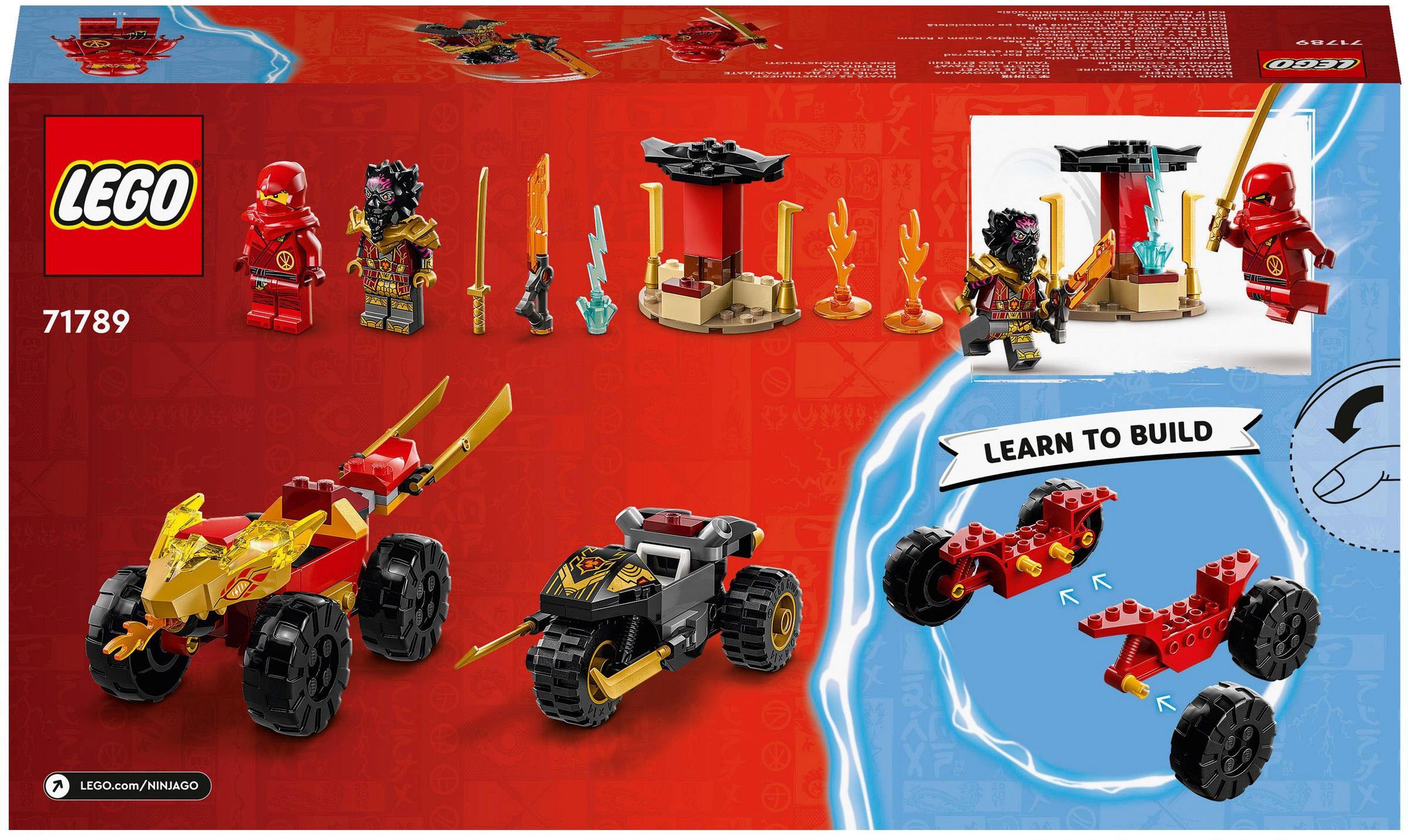 7. Bild von LEGO® Konstruktionsspielsteine »Verfolgungsjagd mit Kais Flitzer und Ras' Motorrad (71789)«, (103 St.), LEGO® NINJAGO; Made in Europe