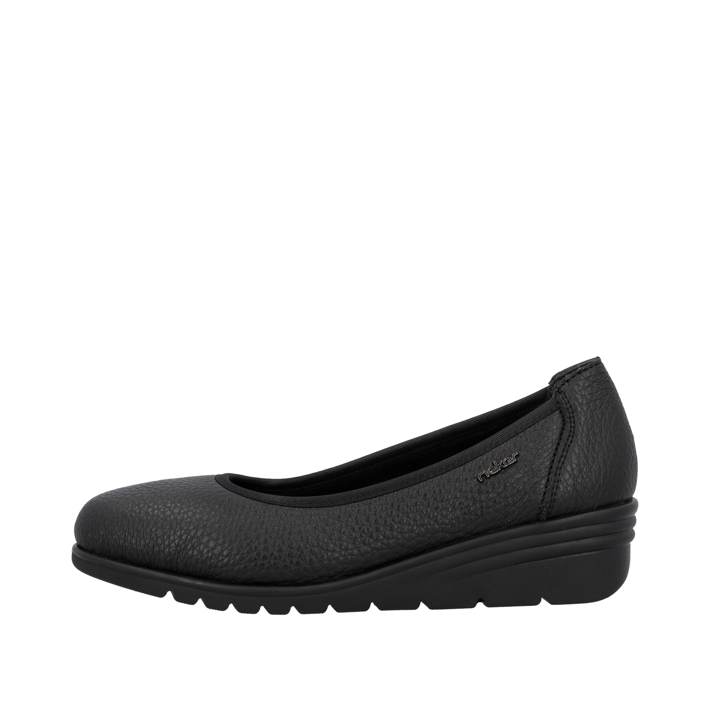 Rieker Keilpumps, Ballerina, Schlupfschuh, Slipper mit leichter Struktur im Obermaterial