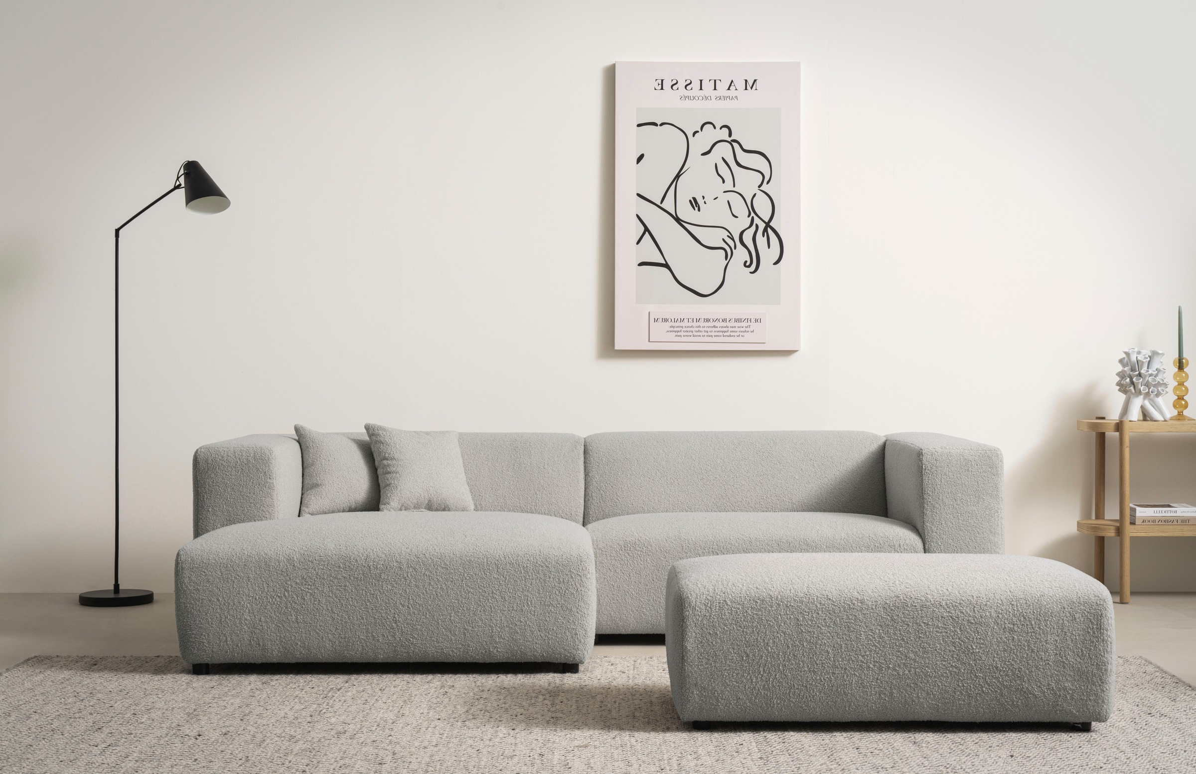 andas Polsterecke »BAKELS, Ecksofa-Set mit Hocker, L-Form mit Schlaffunktio günstig online kaufen