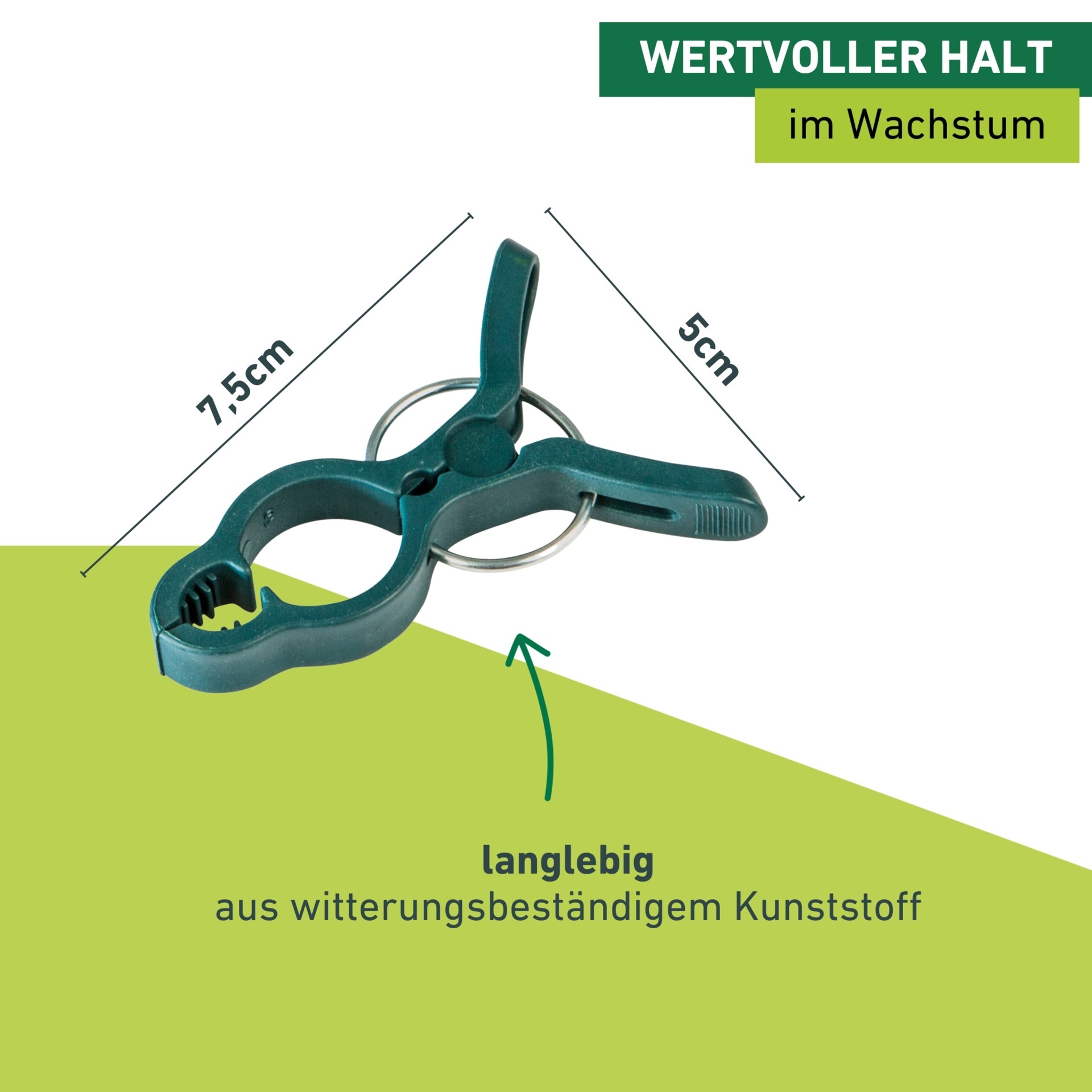 Windhager Rankhilfe »Pflanzenclips Fix zum befestigen von Ästen, Pflanzklammern 12 Stk.« Pflanzenhalter 7,5 x 5 cm, grün