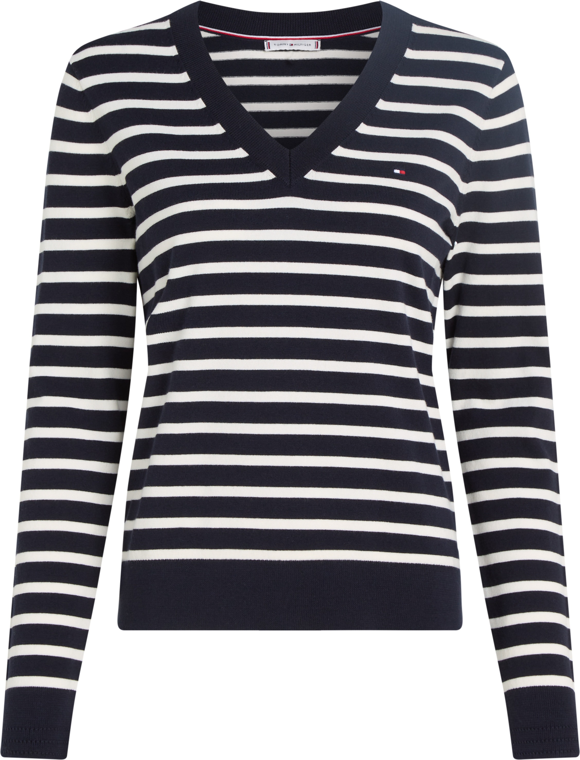 Tommy Hilfiger V-Ausschnitt-Pullover, mit Logo-Stickerei