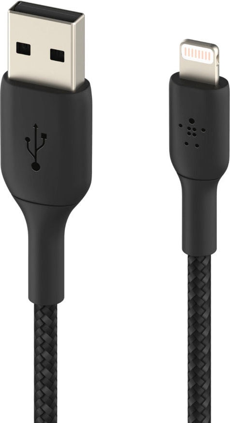 Belkin Smartphone-Kabel »Lightning Lade/Sync Kabel ummantelt mfi 15cm«, Lightning, USB Typ A, 15 cm