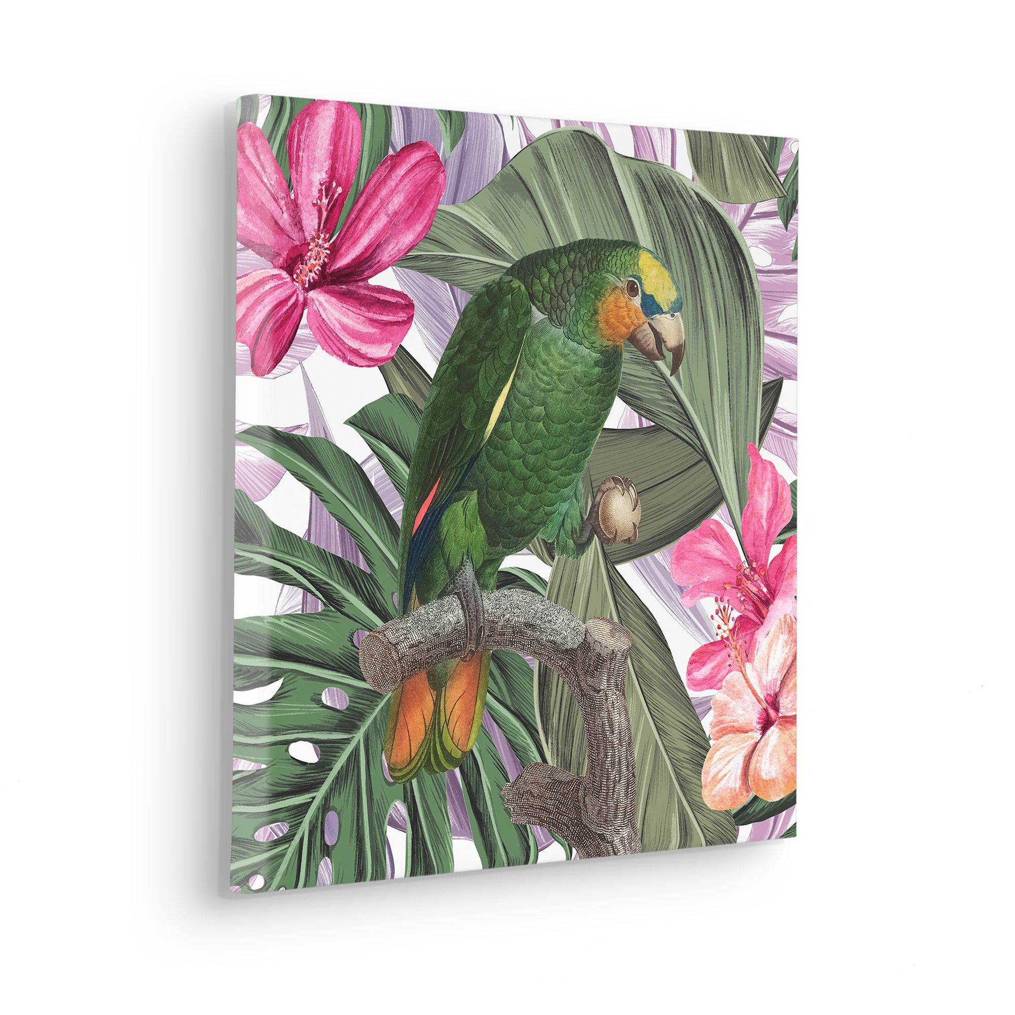 Komar Leinwandbild »Hibiscus Flirt - Größe 40 x 40 cm« Natur 1 Stk. tlg. Keilrahmenbild mi Echtholzrahmen