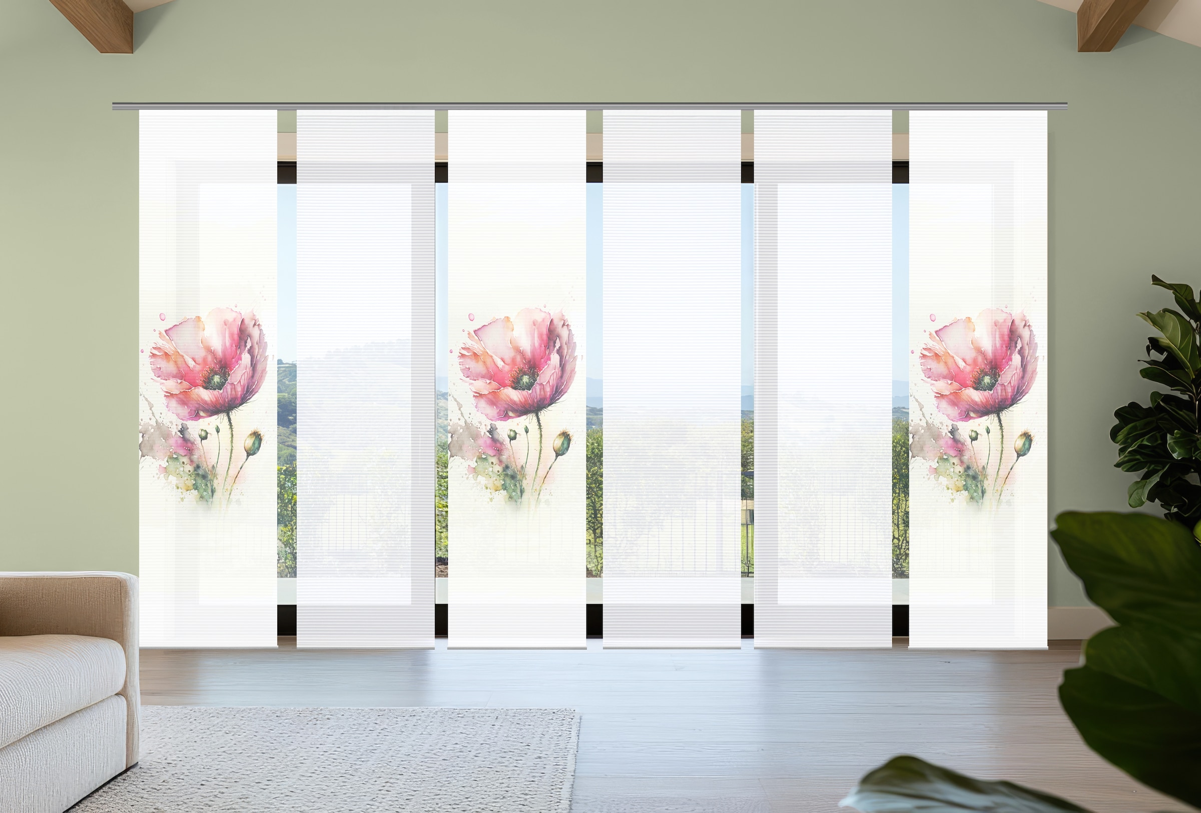 HOME in green Schiebegardine »MELIORA« Paneelwagen 6 Stk. tlg. Bambusoptik, günstig online kaufen