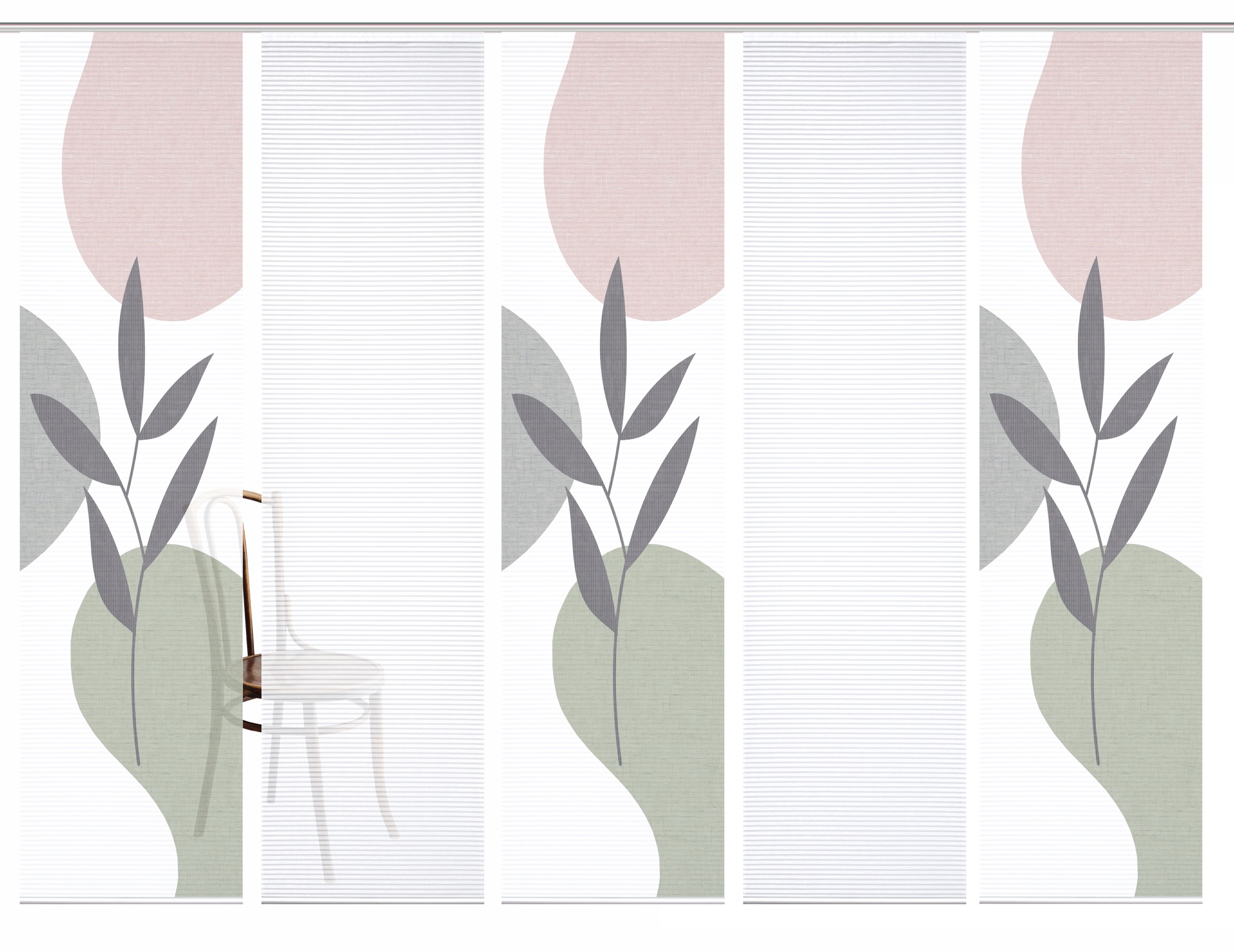 HOME in green Schiebegardine »FRONDA« Paneelwagen 5 Stk. tlg. SET DIGITALDR günstig online kaufen