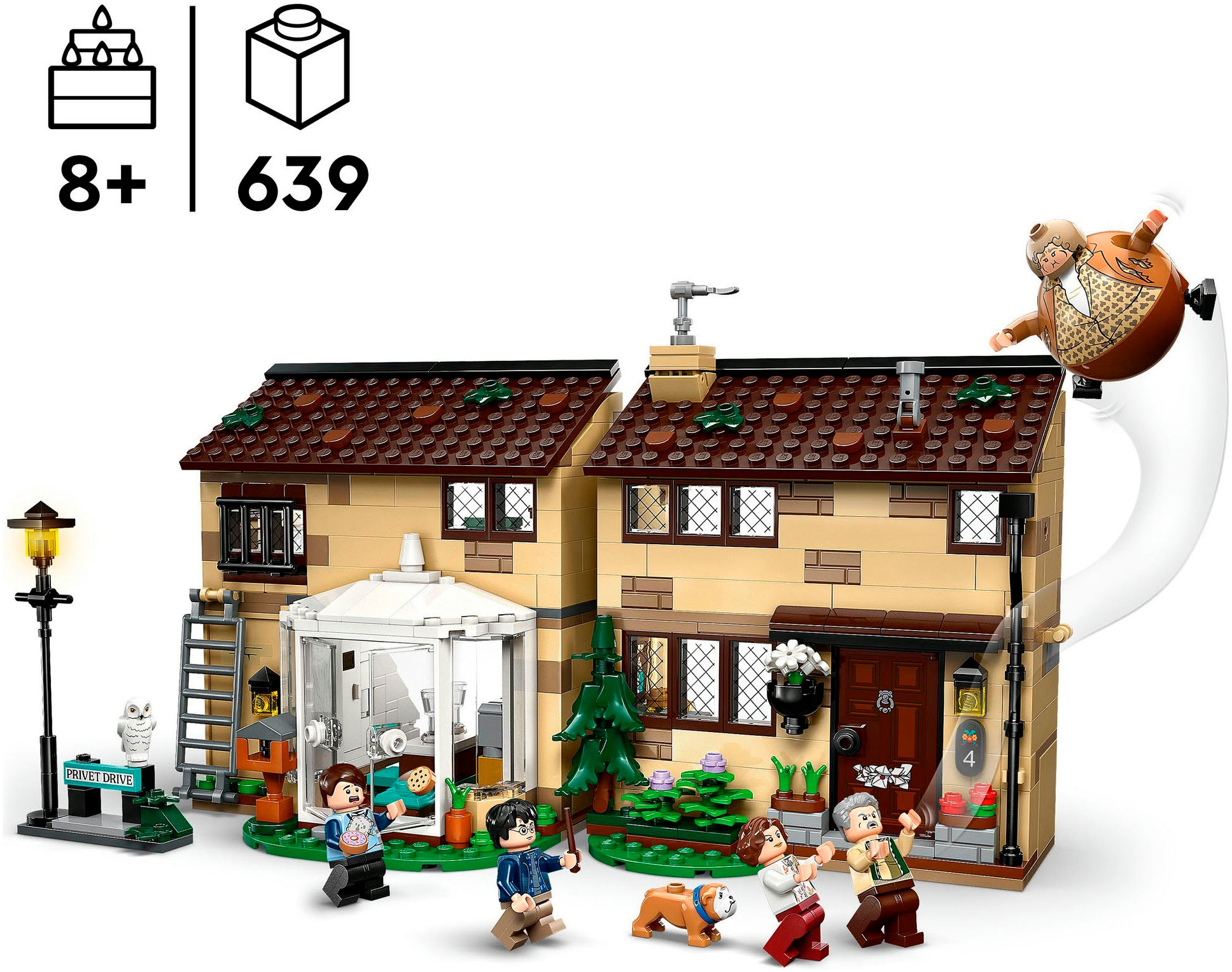 LEGO® Konstruktionsspielsteine »Ligusterweg: Tante Magdas Besuch (76451), LEGO Harry Potter™«, (639 St.), Made in Europe