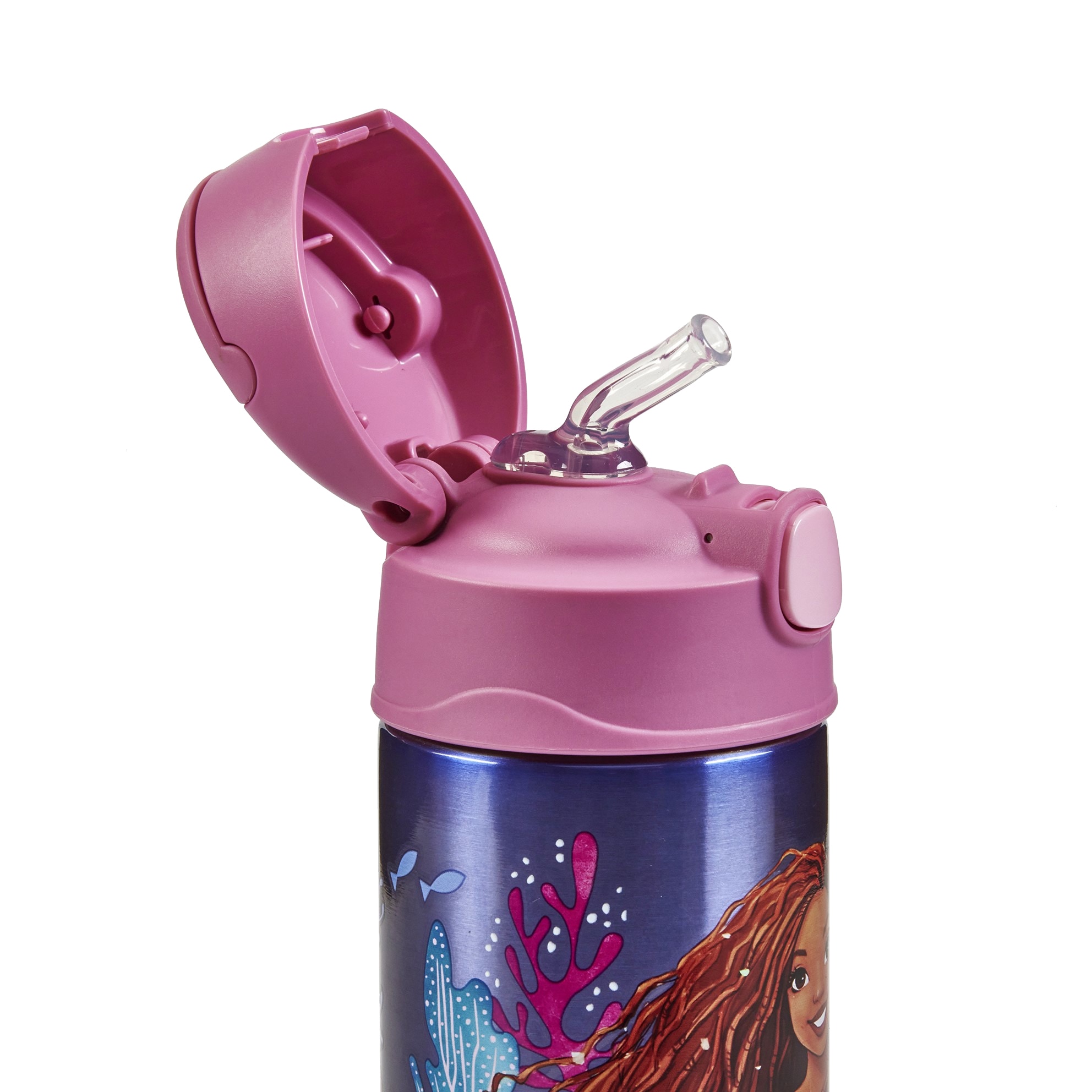 THERMOS Isolierflasche »FUNTAINER STRAW BOTTLE, doppelwandiger Edelstahl, spülmaschinenfest«, (1 tlg.), 0,35l, mit Silikonstrohalm, absolut dicht
