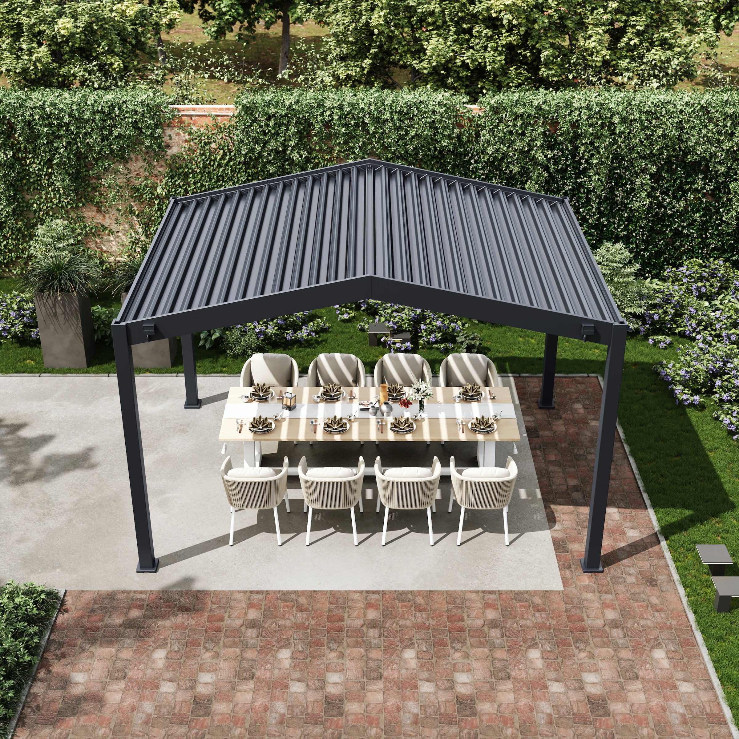 Paragon Pergola »mit Lamellendach Icon 1013 Anthrazit« Mit verstellbaren Aluminiumlamellen