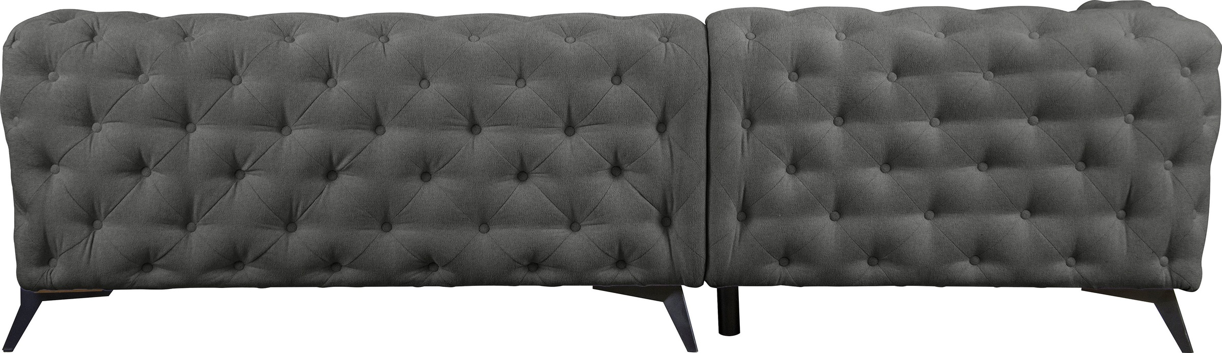 Leonique Chesterfield-Sofa »Amaury L-Form«, großes Ecksofa, Chesterfield-Optik, Breite 323 cm, Fußfarbe wählbar