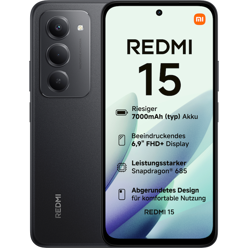 XIAOMI Smartphone »Redmi 15 128 GB« midnight black midnight black Bis zu 16GB RAM mit Speichererweiterung