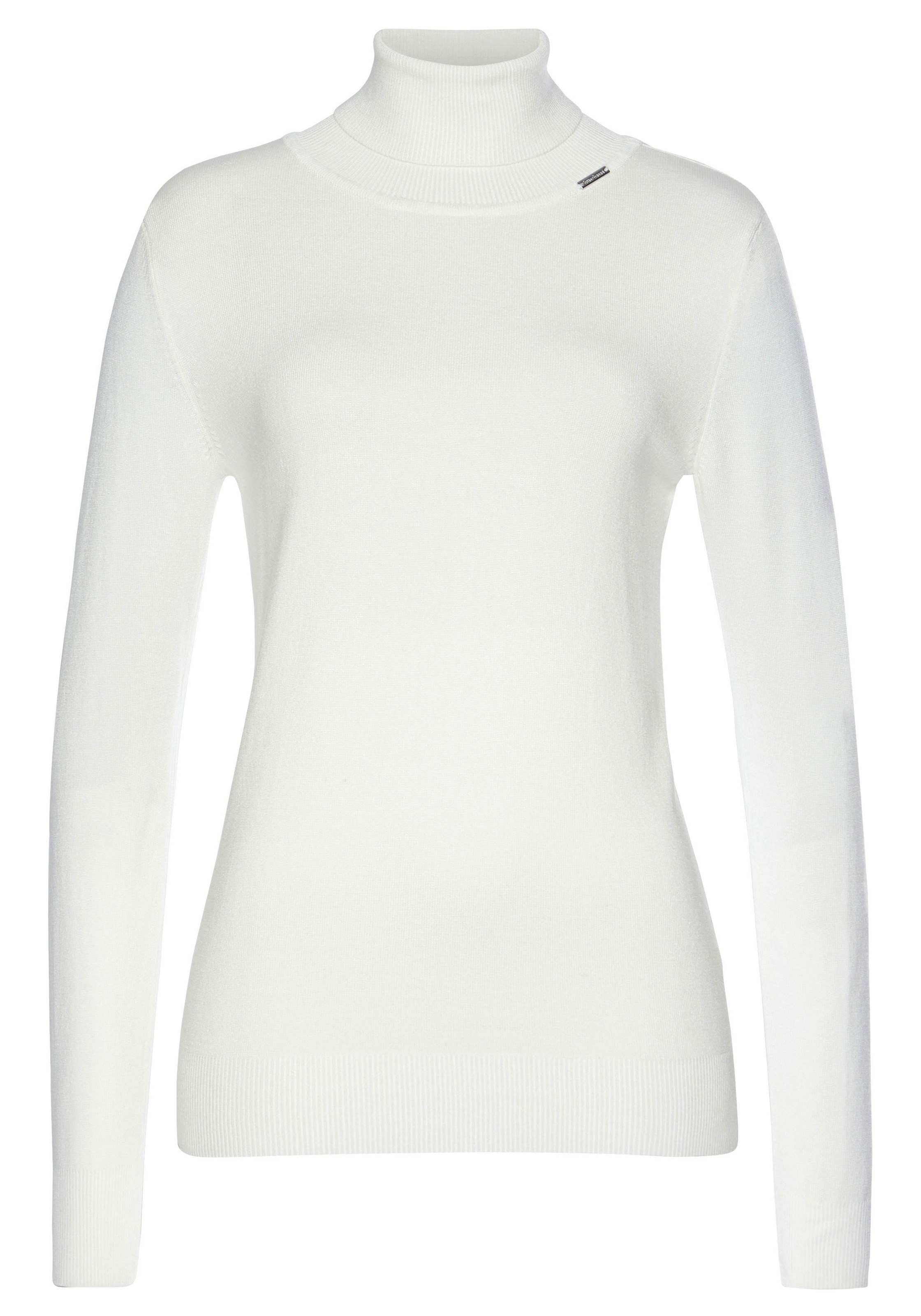 Bruno Banani Rollkragenpullover, mit Metalllogo