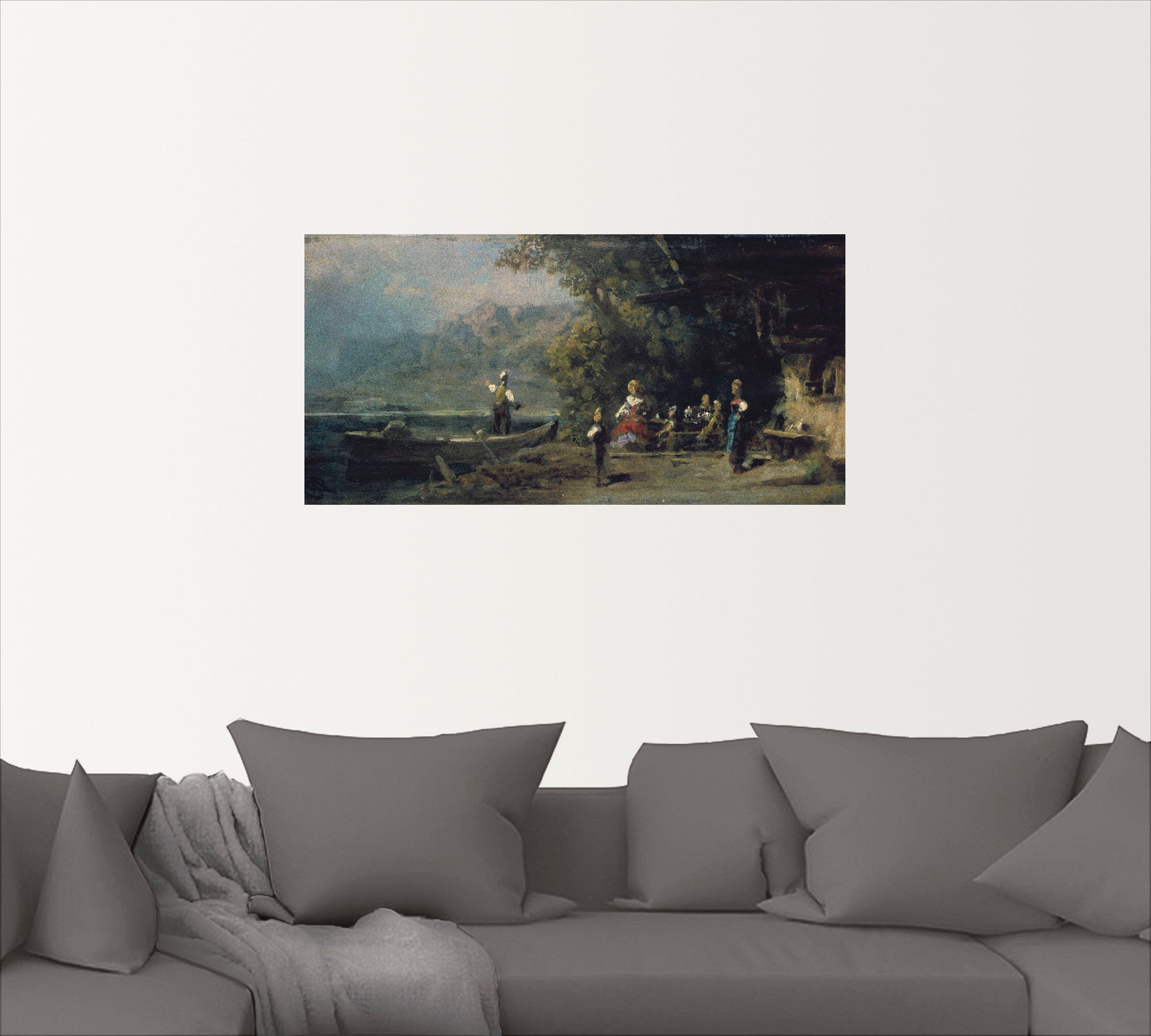 Artland Wandbild »Wirtshaus am See«, Gruppen & Familien, (1 St.), als Leinwandbild, Wandaufkleber oder Poster in versch. Größen