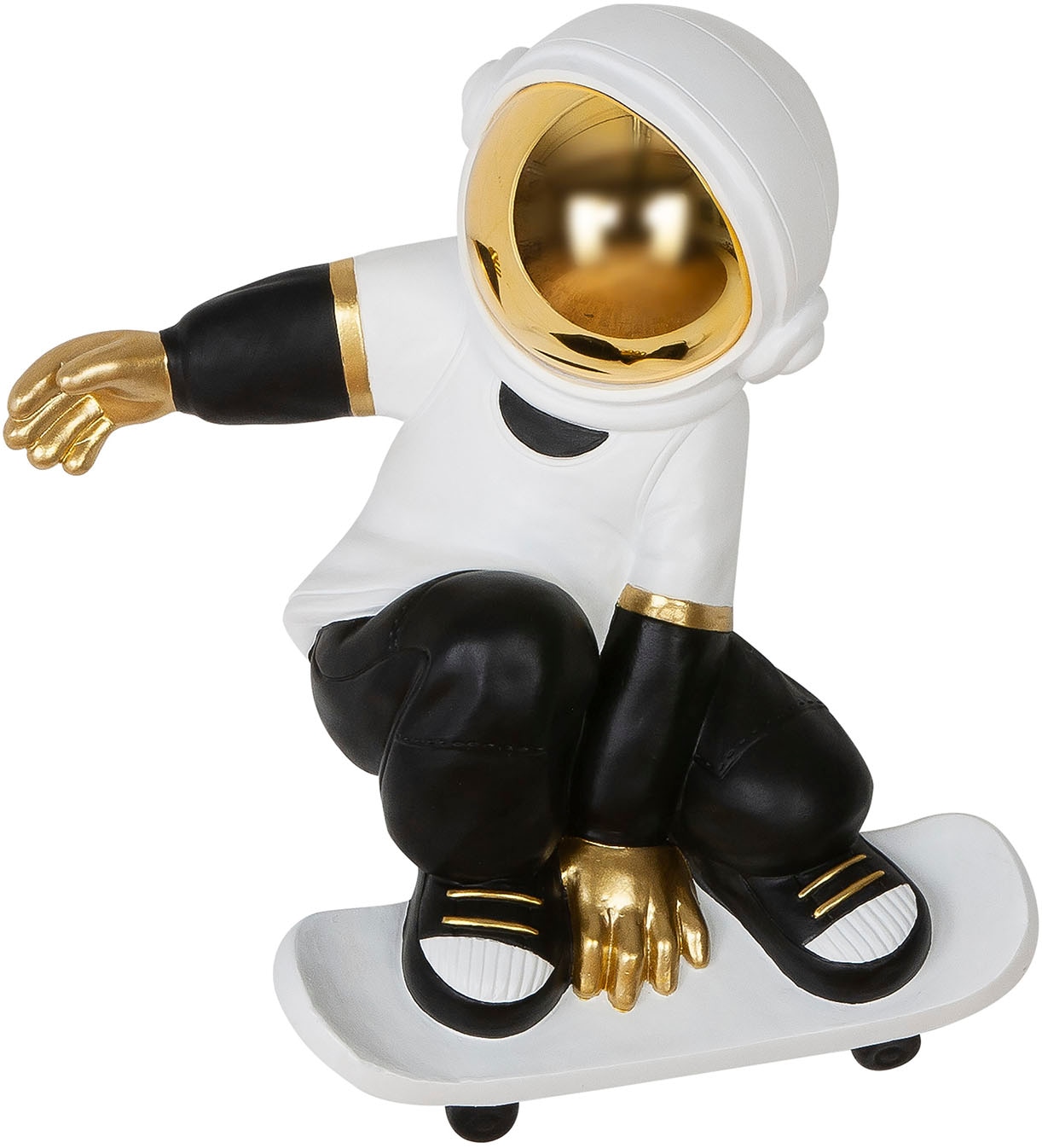 GILDE Wanddekoobjekt »Wandobjekt Astronaut Skateboard schwarz; weiß H. 44,5 günstig online kaufen
