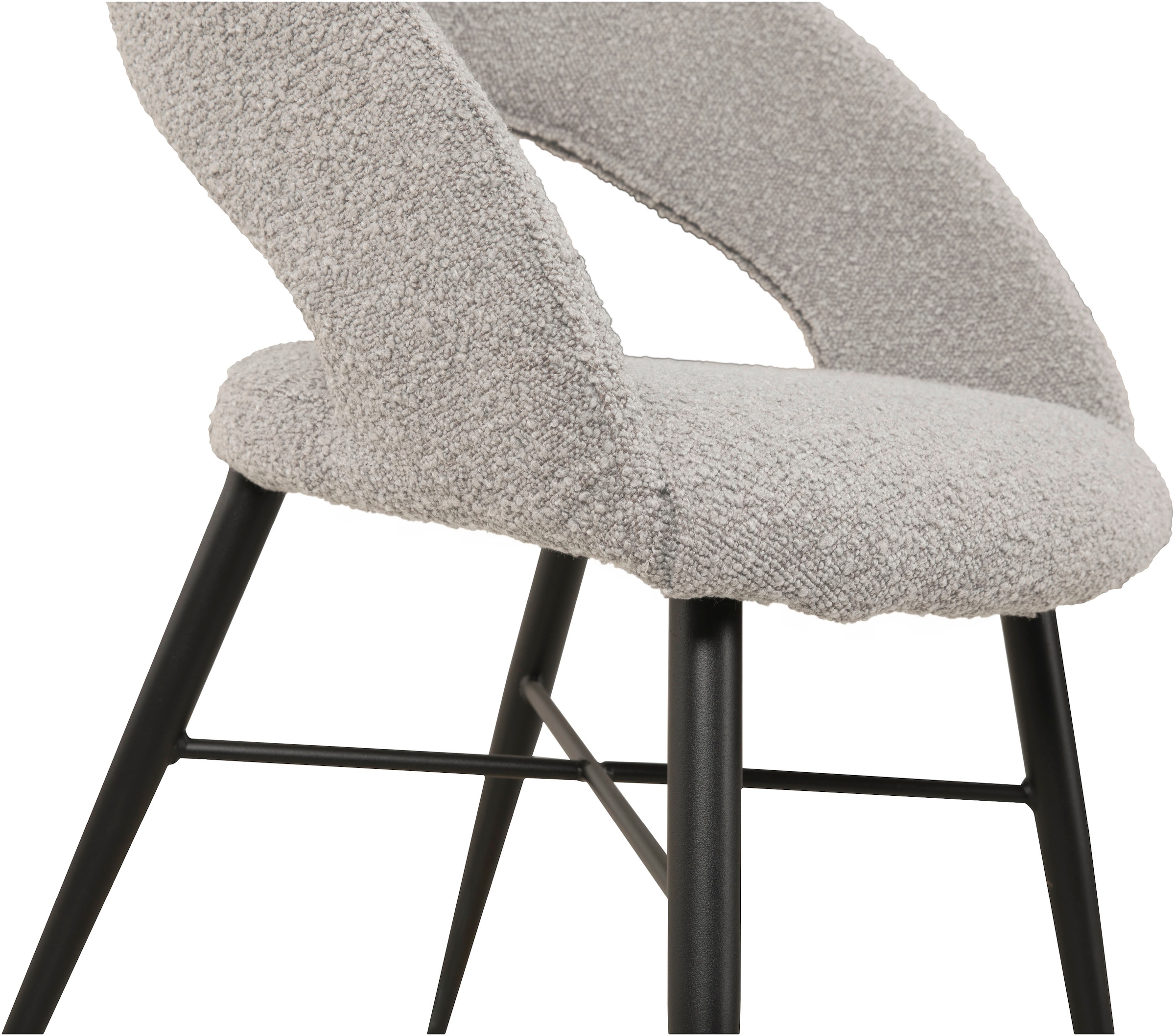 OMG Design Esszimmerstuhl »Marley«, (Set), 2 St., Stoff, mit modernem Cut-Out, Bouclé Bezug