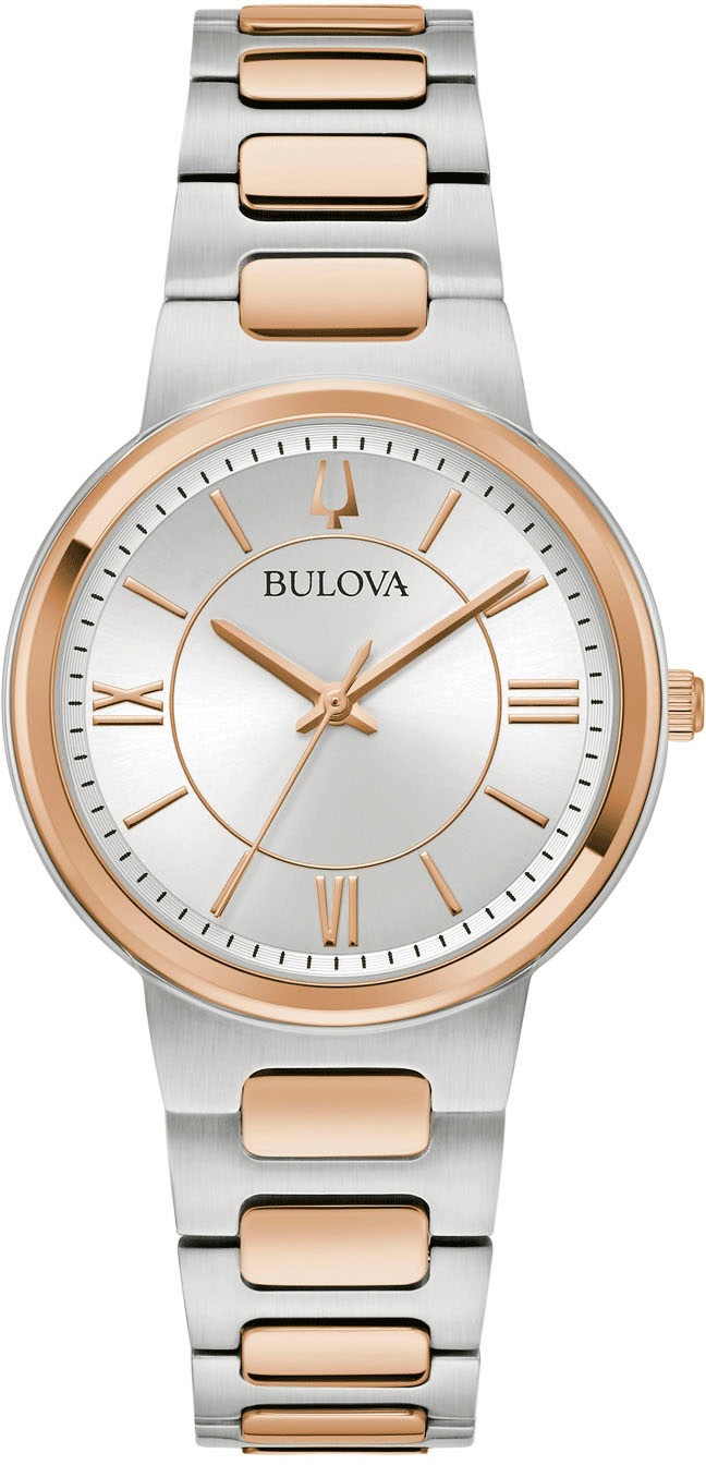 Bulova Quarzuhr Armbanduhr, Damenuhr, Edelstahlarmband, Analog