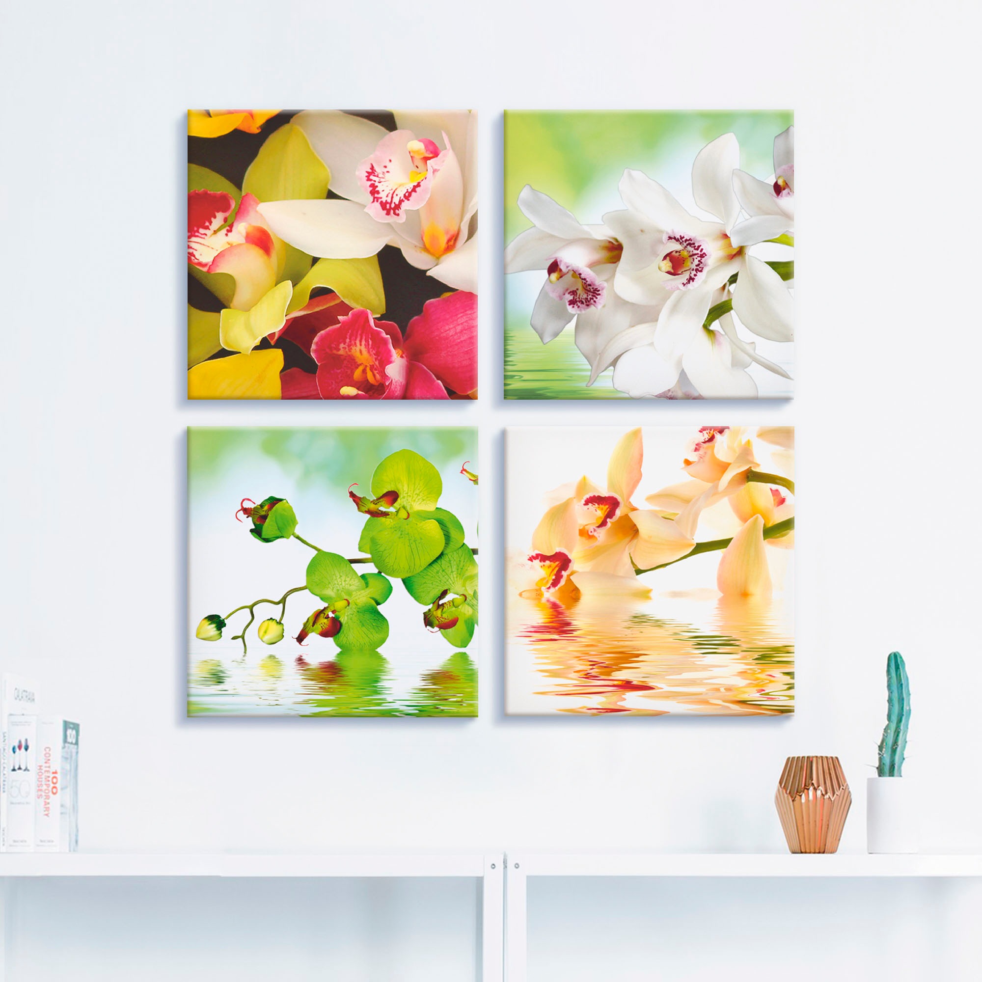 Artland Leinwandbild »Orchideen Blumen«, Blumen, (4 St.), 4er Set, verschie günstig online kaufen
