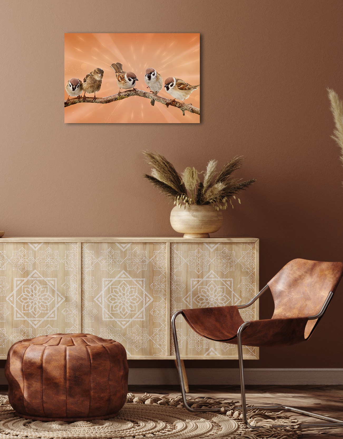queence Leinwandbild »Ivy«, Vögel-Vogelbilder-Pflanzen-Pflanzenbilder-Kunst günstig online kaufen