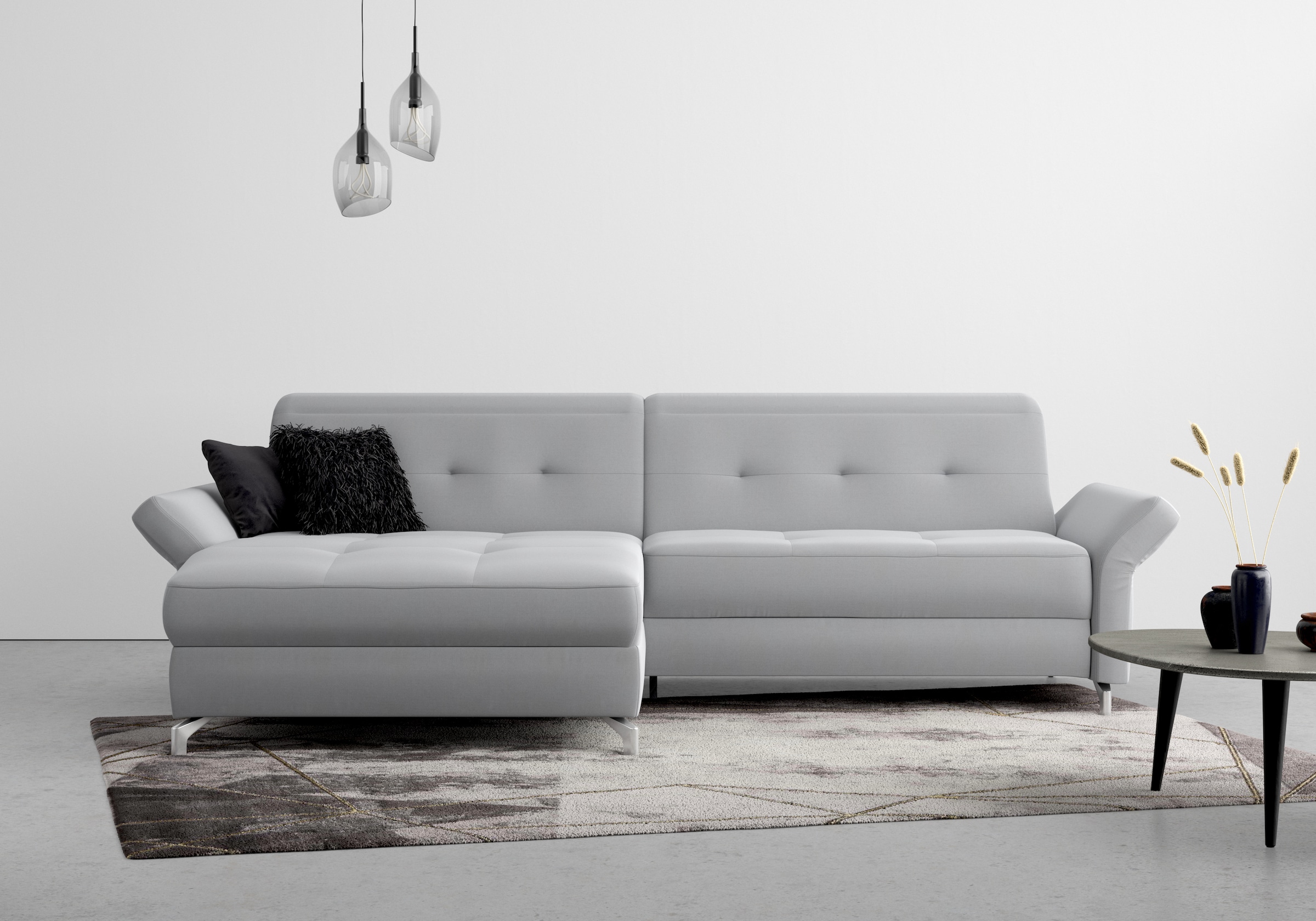 Home affaire Ecksofa »Maredo L-Form« Federkern, wahlweise auch mit Kopfteil günstig online kaufen