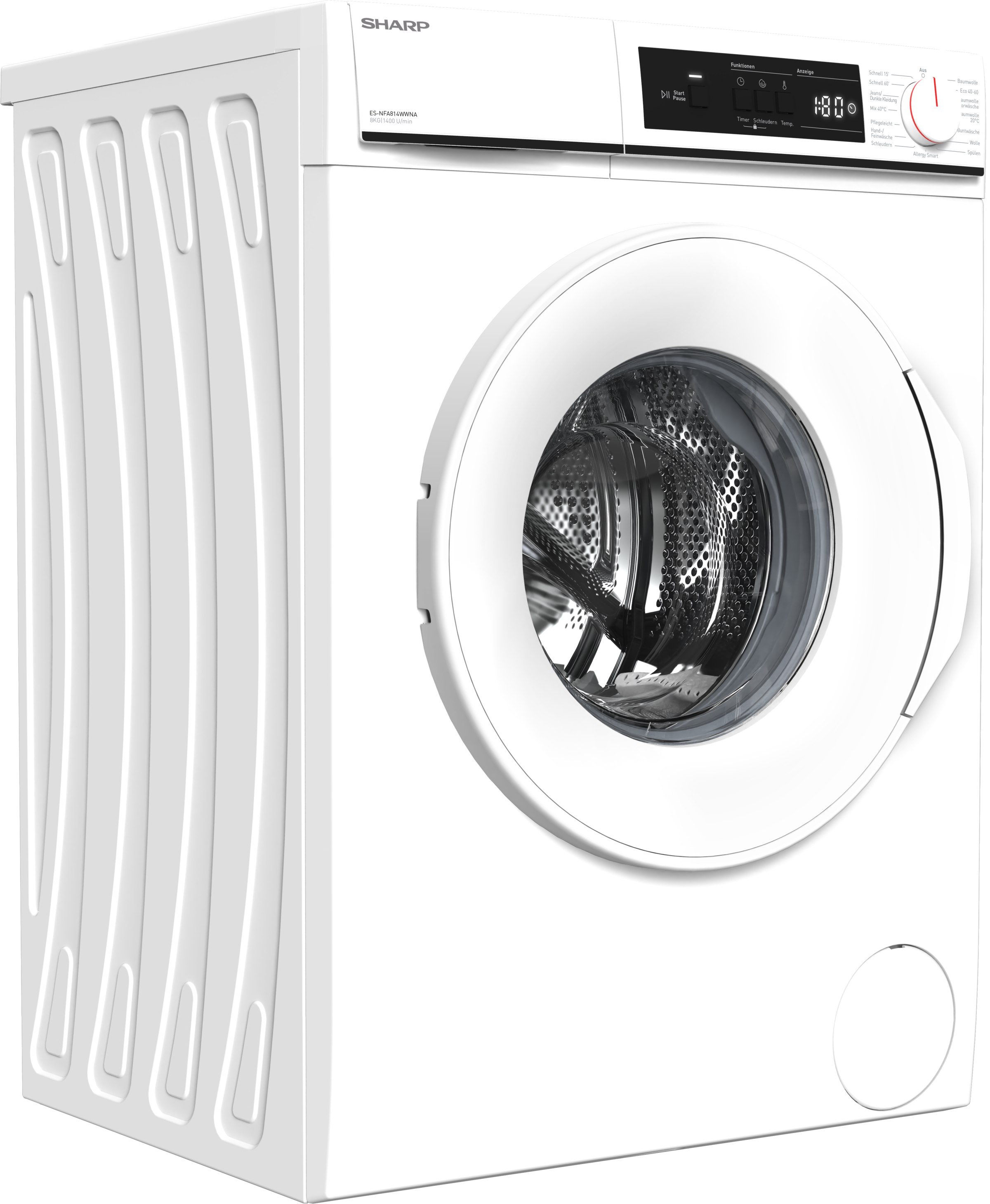 SHARP Waschmaschine Budget PROMO »ES-NFA814WWNA-DE« 8 kg 1400 U/min 8kg / A / AquaStop /White weiß