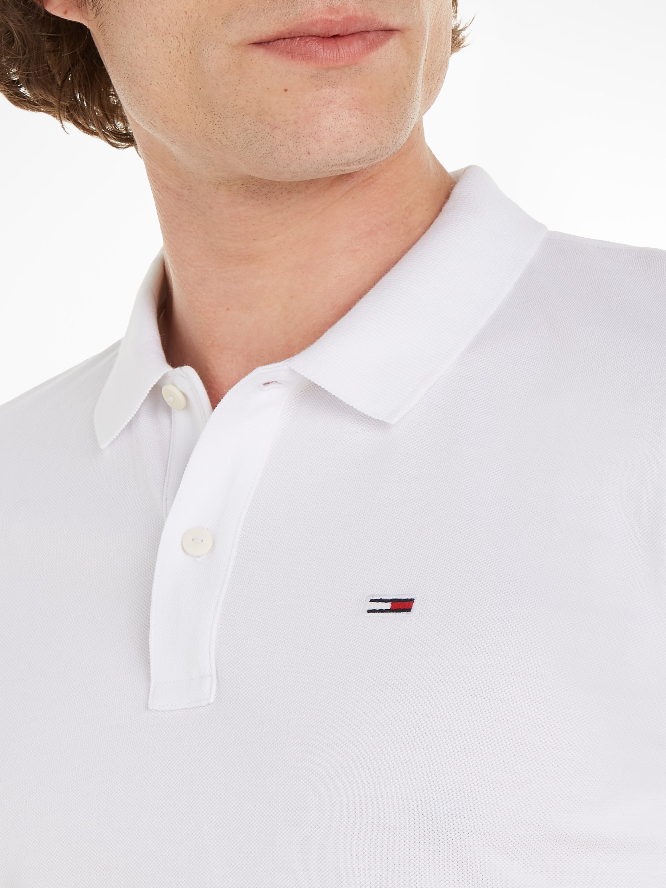 Tommy Jeans Plus Poloshirt »TJM SLIM PLACKET POLO EXT« Große Größen mit Logostickerei