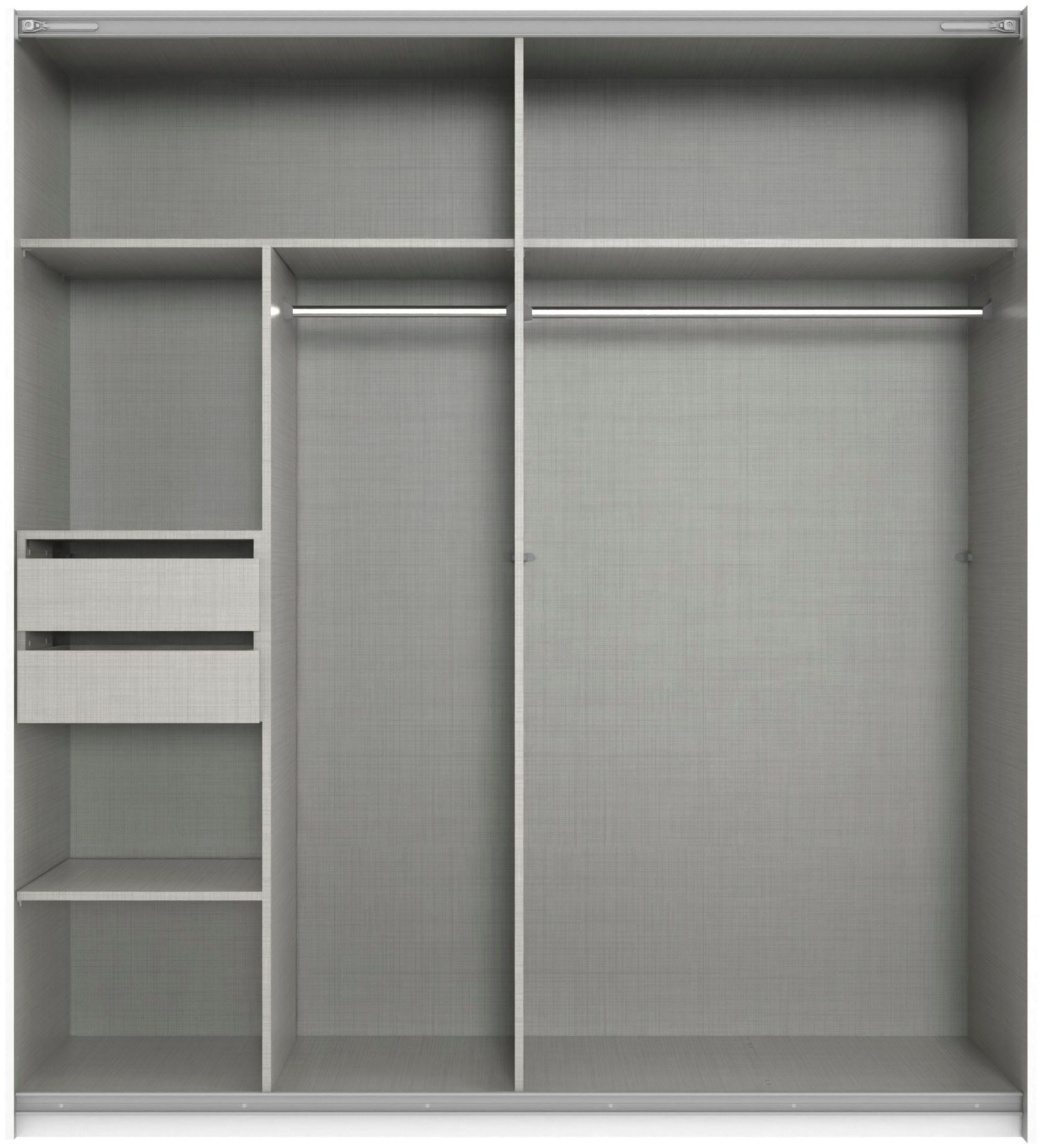 Wimex Kleiderschrank »Mugano, B/T/H 135 oder 180/65/198cm, Made in Germany«, (wähle Deine Ausstattung: Basic oder Premium!), 2 Schwebetüren mit oder ohne Spiegel, Metallgriffe