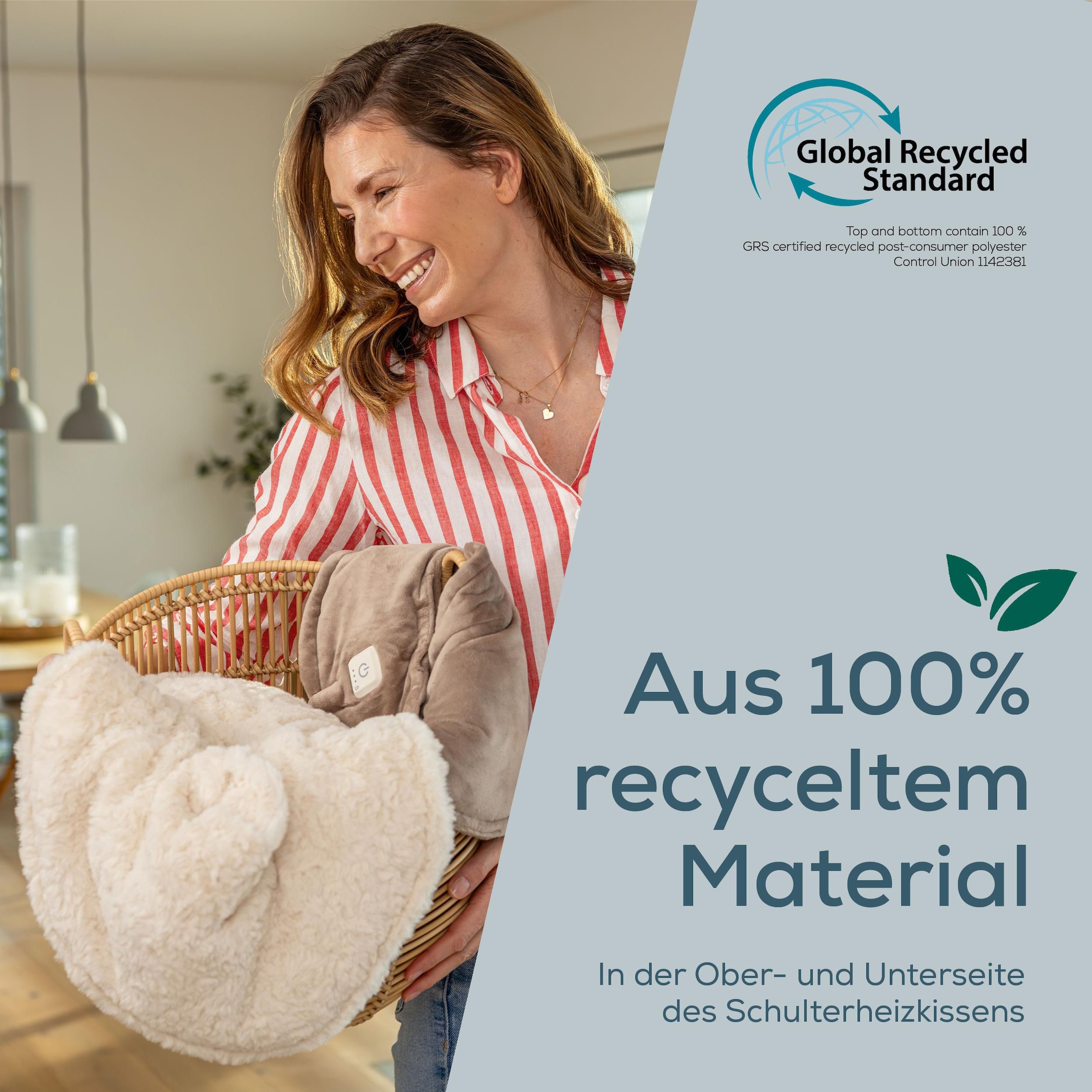 BEURER Schulter-/Nacken-Heizkissen »HK 165 Huggy smokey-taupe aus flauschigem Material« Ergonomisches, kabelloses Schulterheizkissen mit Gewicht