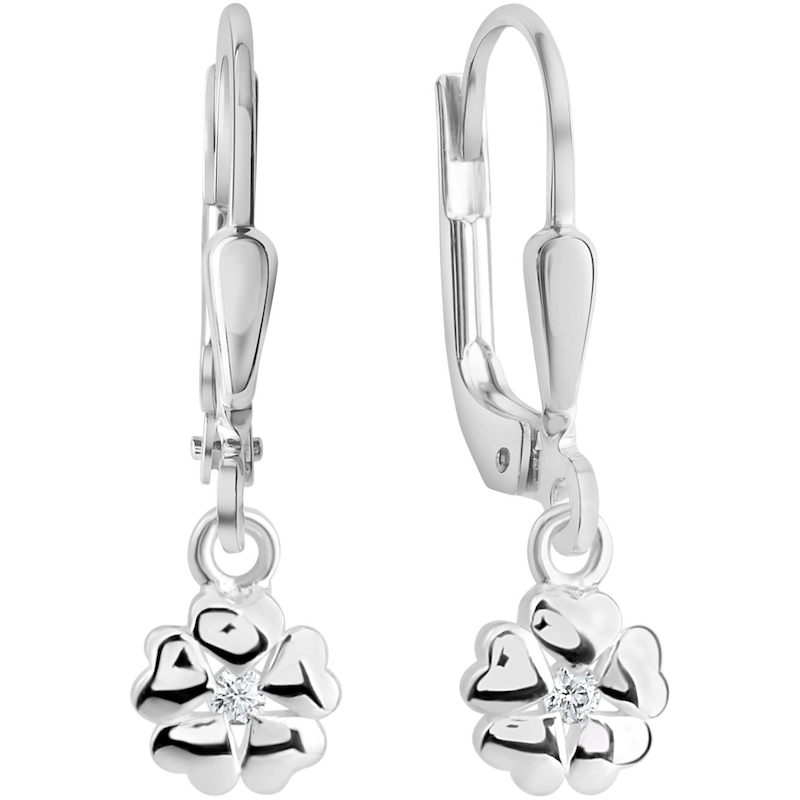 FIRETTI Paar Ohrhänger »Schmuck Geschenk Silber 925 Ohrschmuck Ohrringe Herzen« mit Zirkonia (synth.) silberfarben-kristallweiß + kristallweiß Mit...