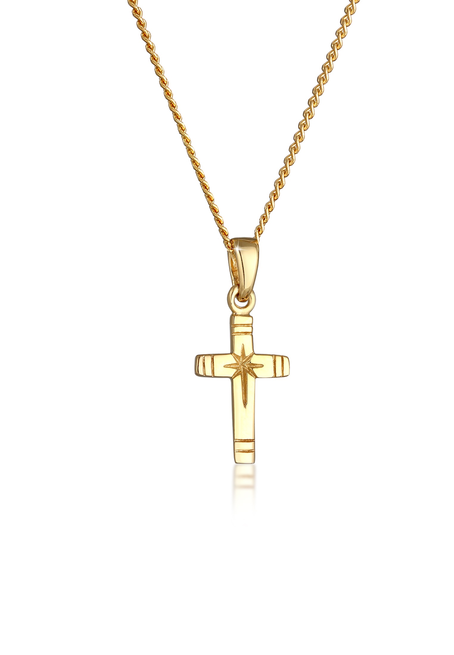 Goldkette Kreuz mini Kreuzkette Gold 585