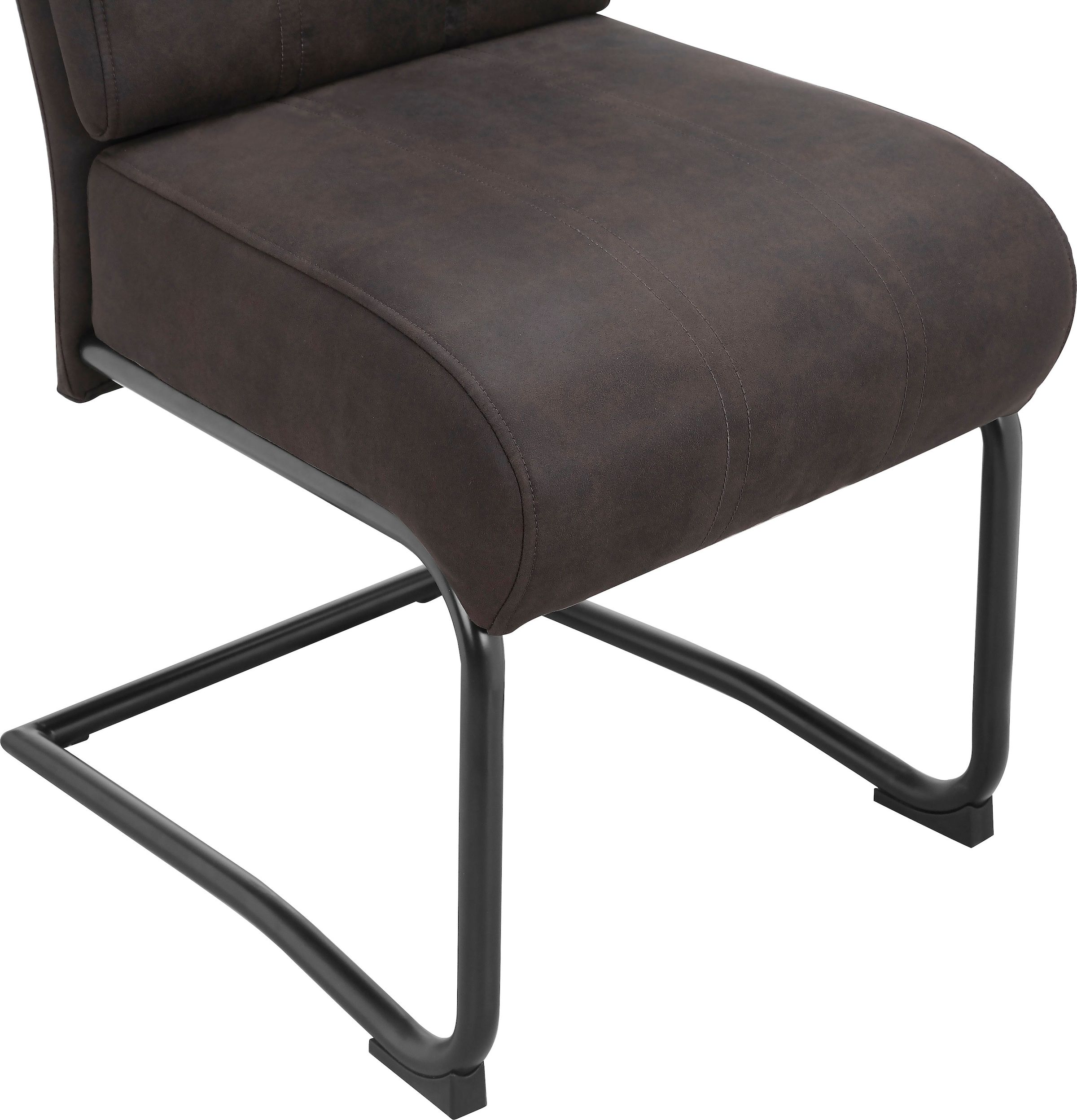 Home affaire Esszimmerstuhl »Milzano«, 2 St., Microfaser,  Freischwingergestell schwarz, hoher Sitzkomfort mit Rückenkissen auf  Rechnung kaufen | 4-Fuß-Stühle