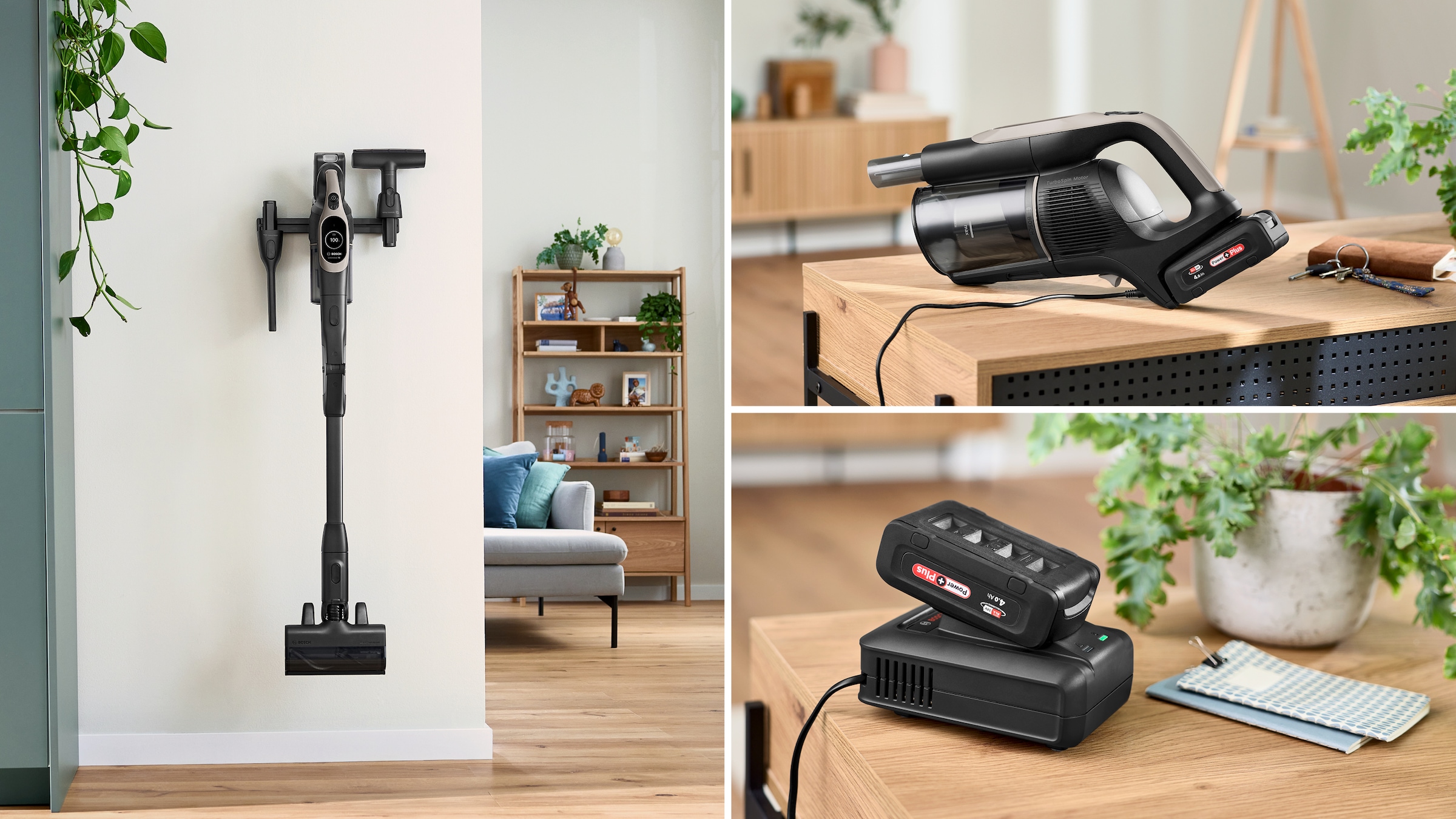 BOSCH Akku-Stielstaubsauger »Unlimited 10 BTS1042GQC, MicroClean™ Technology, 10 J. Motorgarantie«, Display, Knickrohr, HEPA-Filtersystem, Schnellladegerät, 2 Akkus, grau