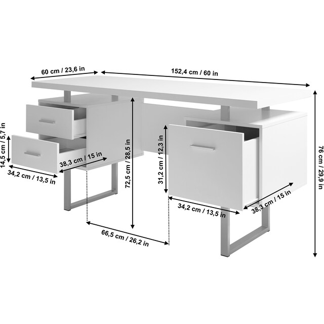 Jahnke Schreibtisch »CLB«, Schreibtisch mit großer Arbeitsfläche und viel  Stauraum auf Raten bestellen