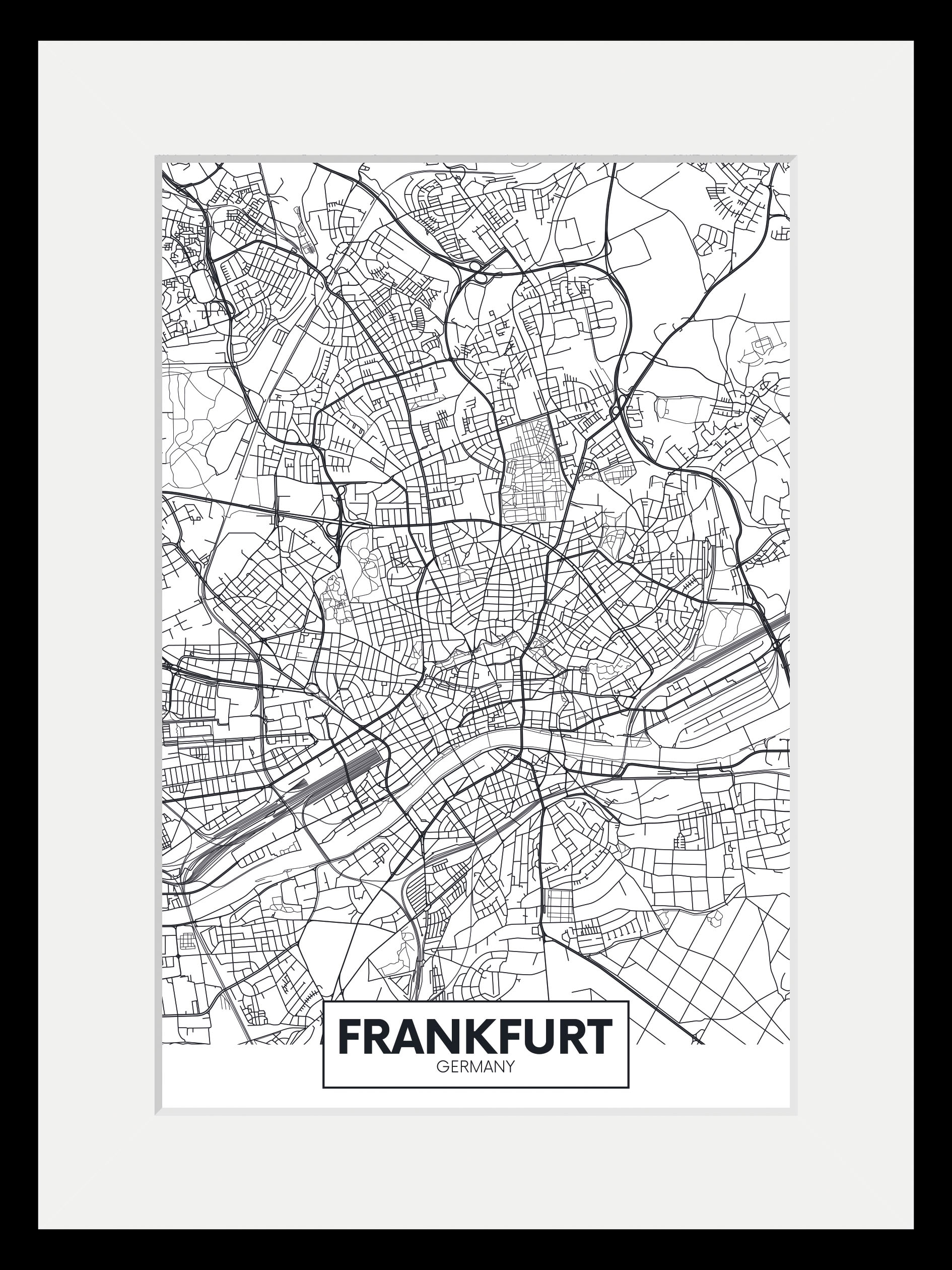 queence Bild »Frankfurt Stadtkarte«, Städte, (1 St.) günstig online kaufen