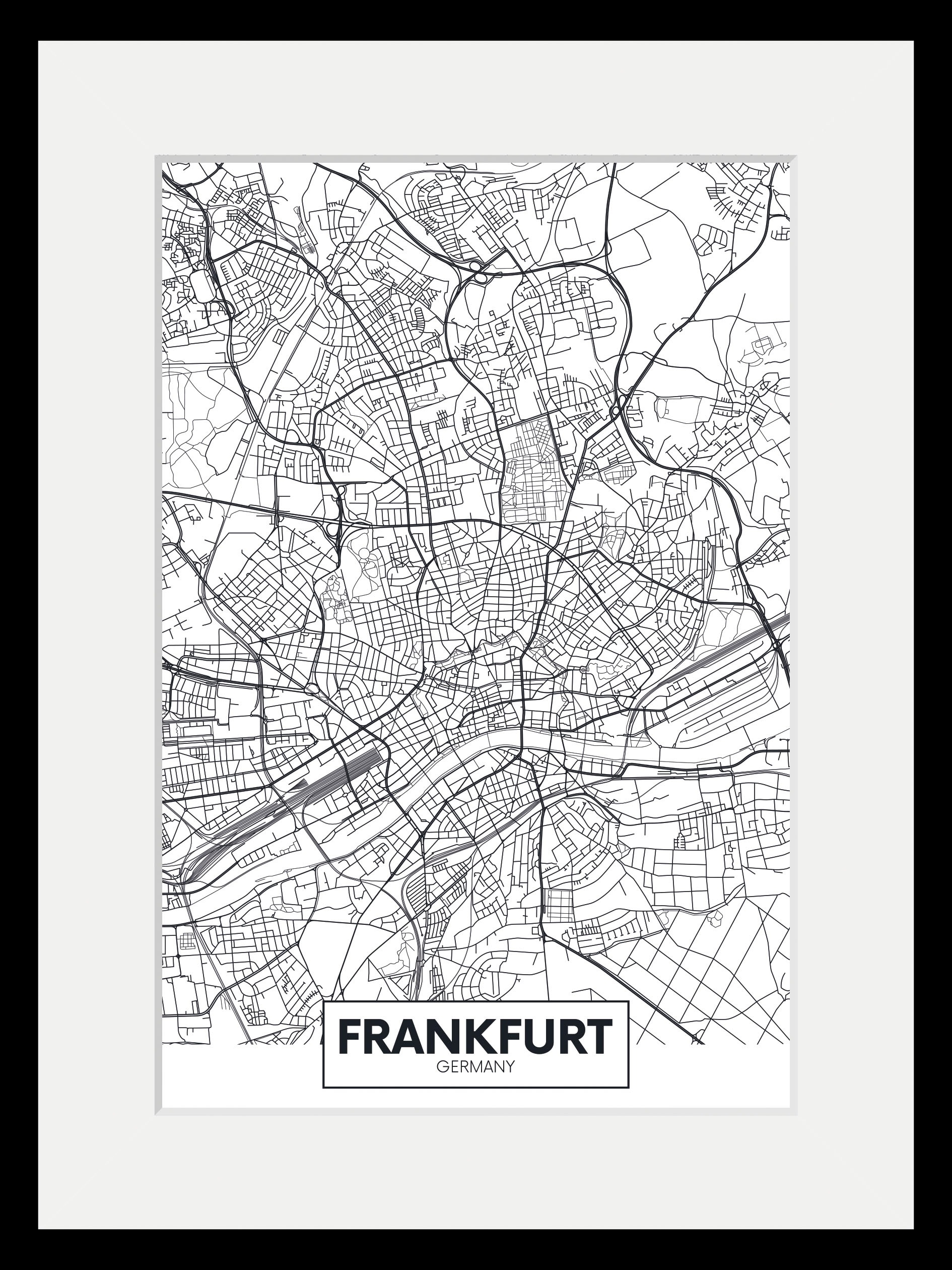 queence Bild »Frankfurt Stadtkarte«, Städte-Schriftzug-Deutschland-Stadt-Fr günstig online kaufen
