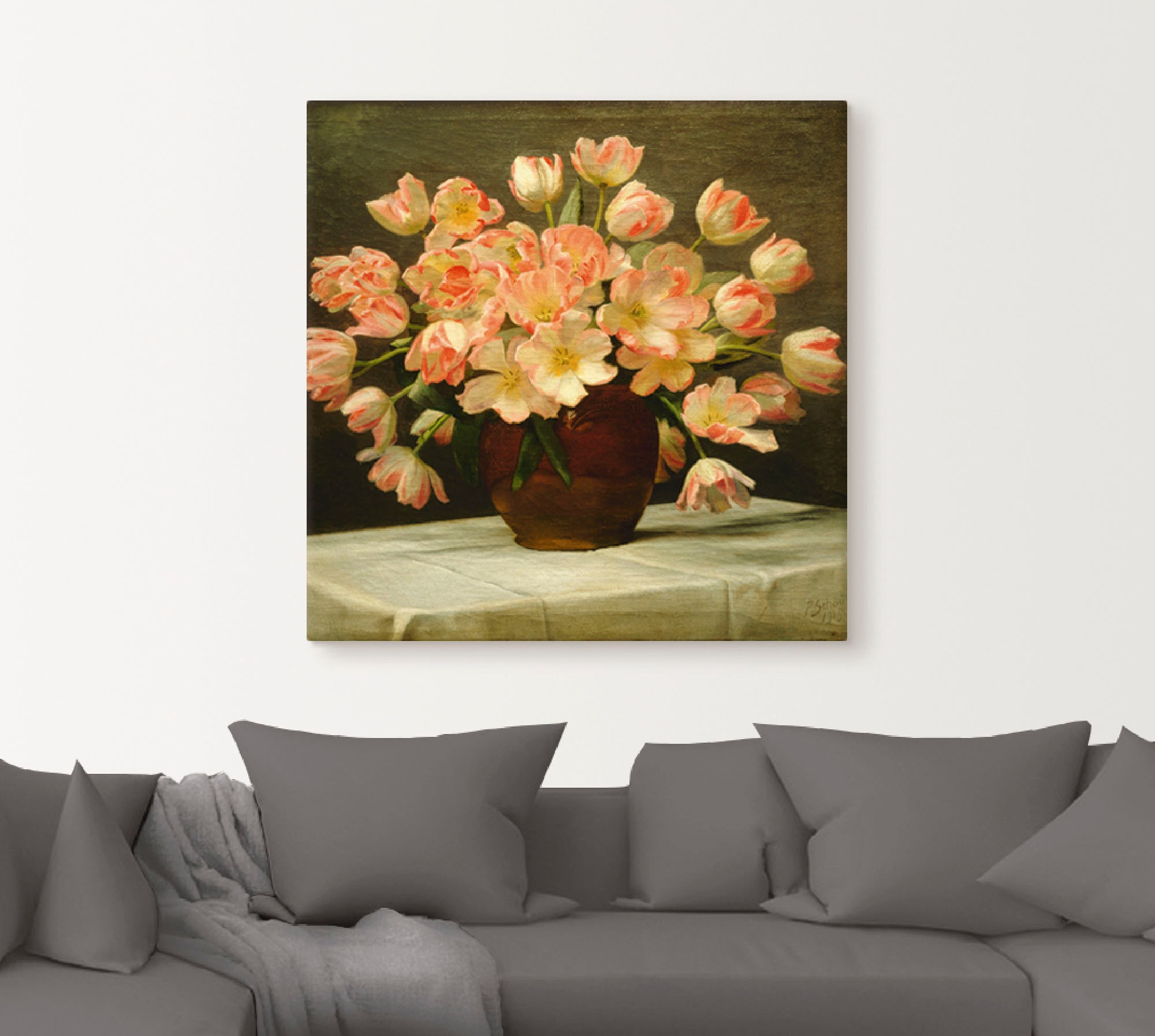 Artland Leinwandbild »Tulpen in einer Vase. 1915«, Blumen, (1 St.), auf Keilrahmen gespannt