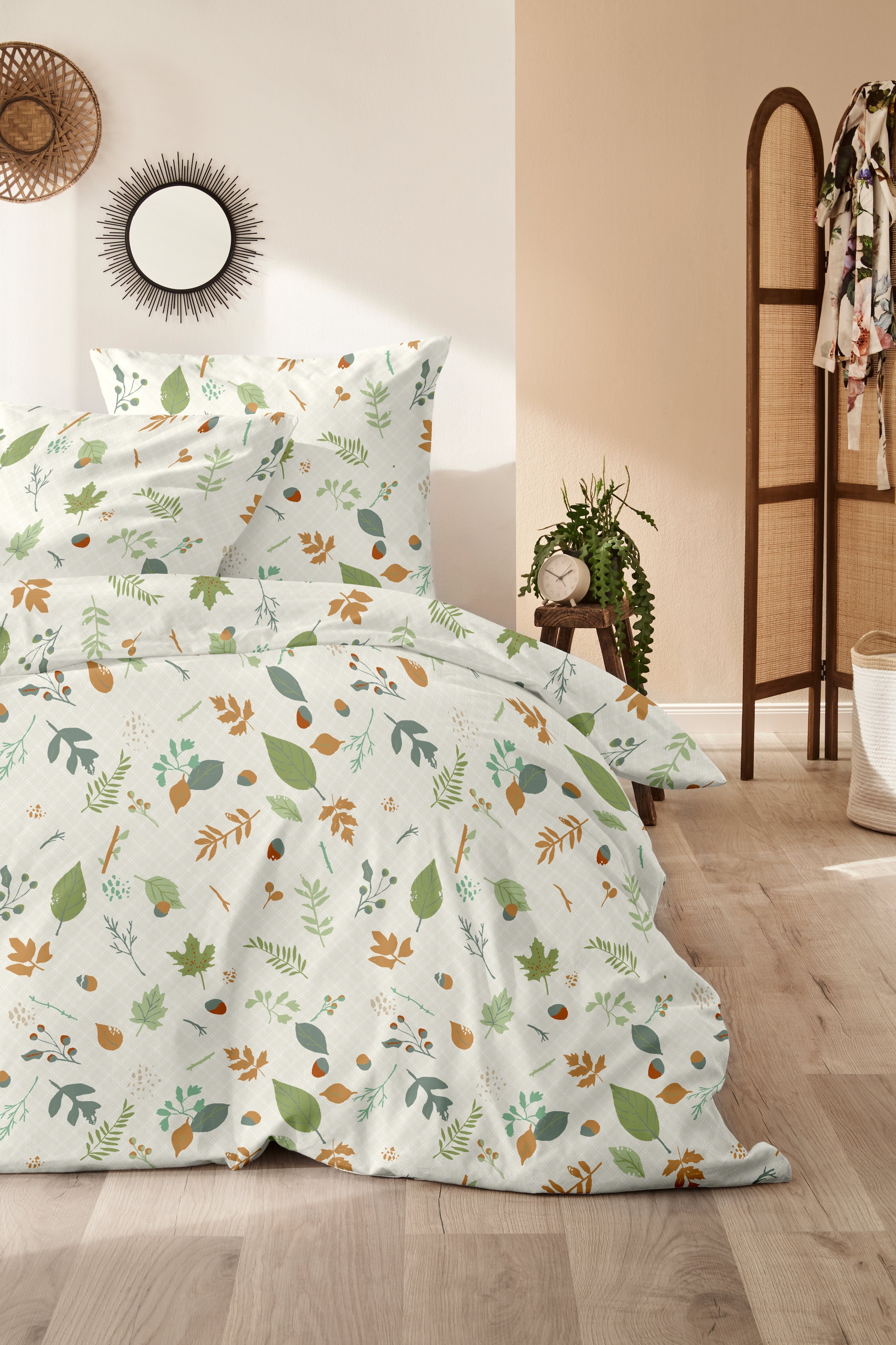 Primera Bettwäsche »Biber-Bettwäsche Branches« 2 Stk. mit floralen Motiven