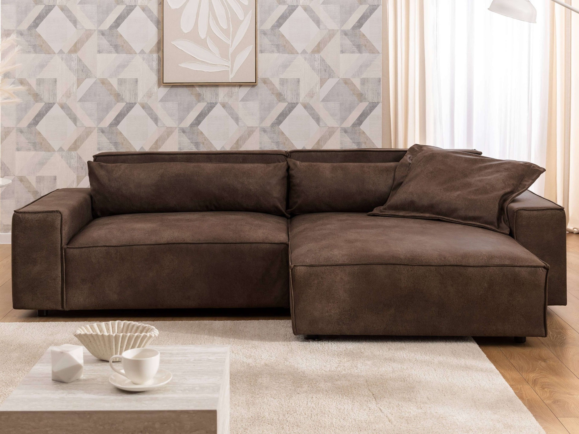 OTTO home Ecksofa »KINLEE Design-Sofa mit Recamiere rechts/links, Maße B/T/ günstig online kaufen