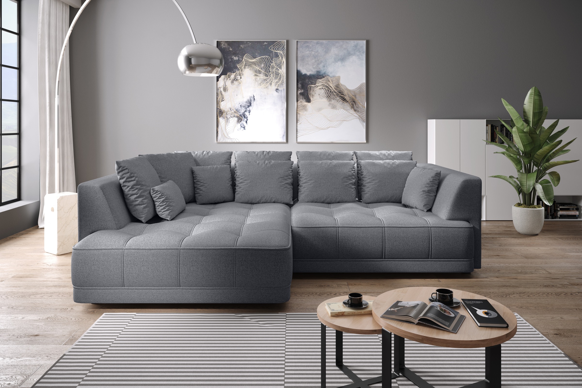 WERK2 Ecksofa »Tiga, Komfortsofa mit elekt. Auszugsfunktion, bequem, L-Form günstig online kaufen