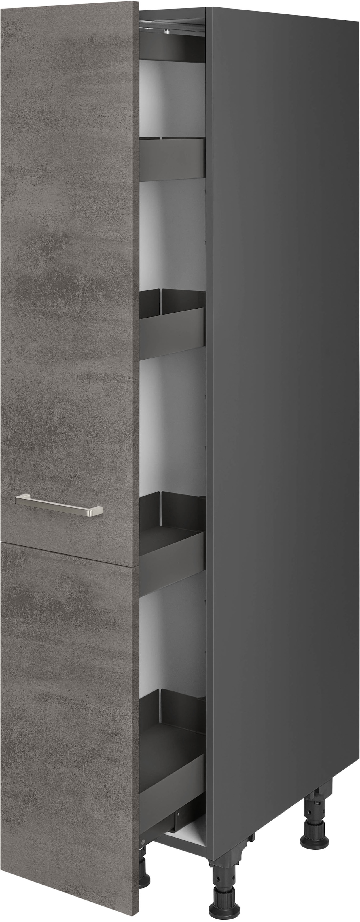 nobilia® Apothekerschrank »"Riva", mit 4 Einhängekörben, Breite 30 cm, Höhe 167,8 cm,«, vormontiert, Ein- und Auszugsdämpfung SoftStoppPro