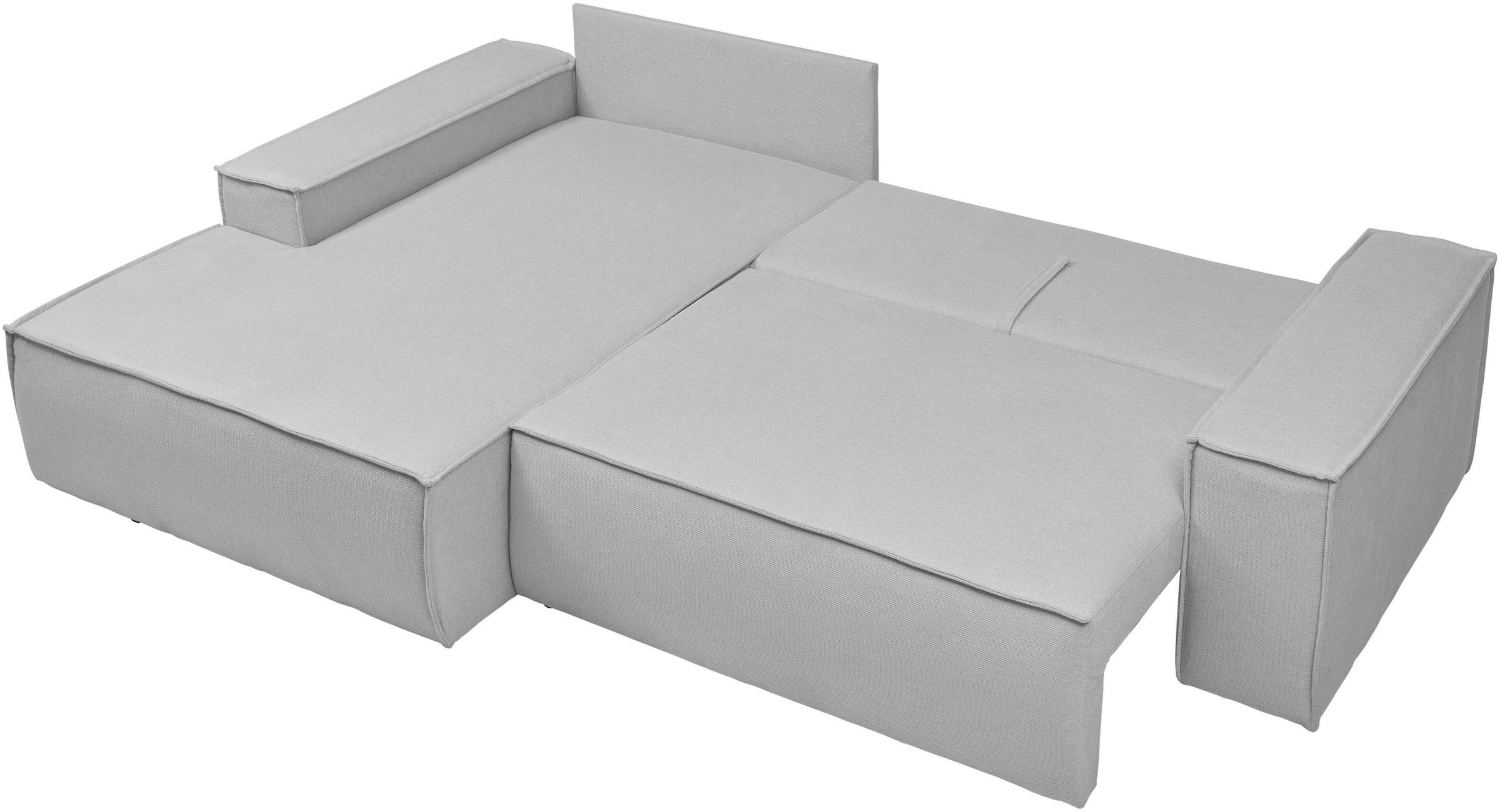 andas Ecksofa »Finnley Schlafsofa 267 cm in Bouclé, Struktur fein u. Cord, L-Form,«, Schlaffunktion m. Bettkasten (136/210 cm), Bouclé, Struktur und Cord