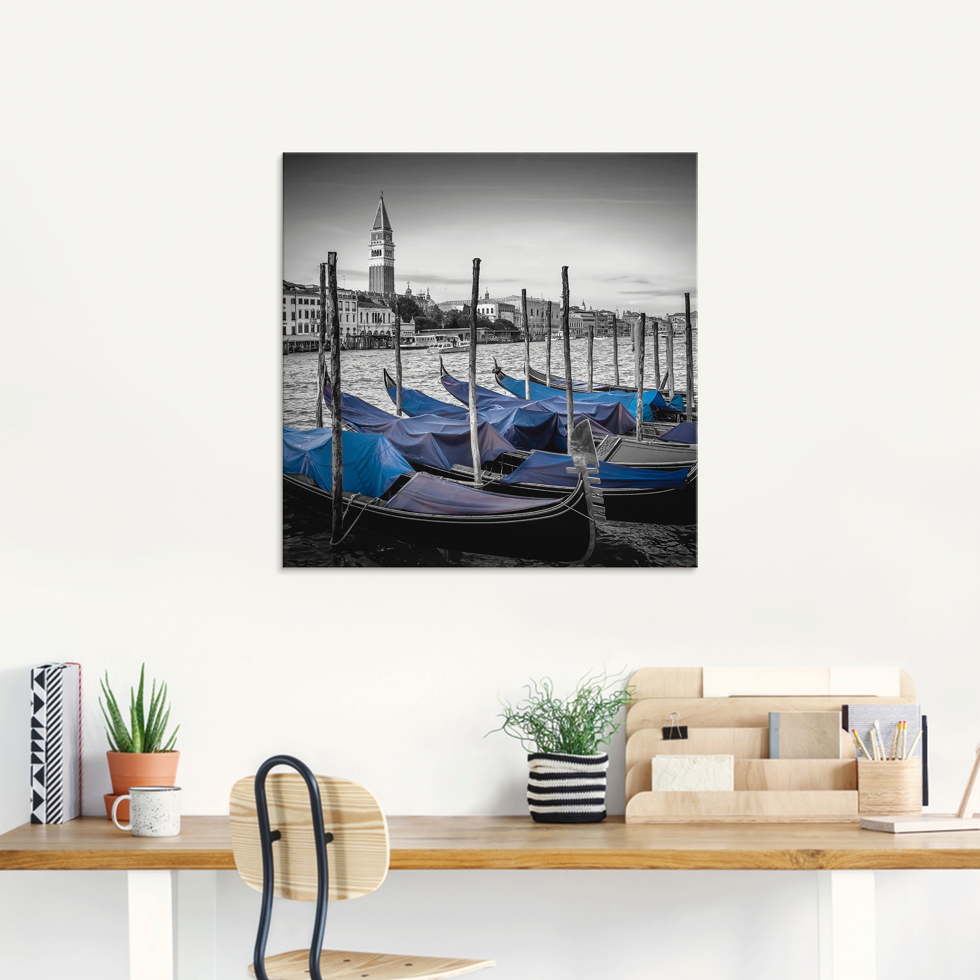 Artland Glasbild »Venedig Canal Grande & Markusturm I«, Boote & Schiffe, (1 St.), in verschiedenen Größen
